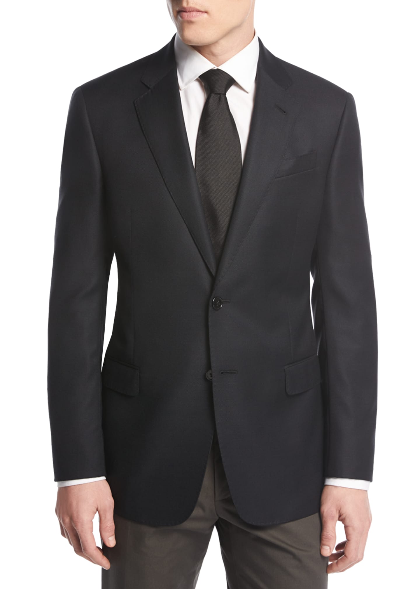 Giorgio Armani Soft Basic Two-Button Sport Coat, Black - Bergdorf Goodman