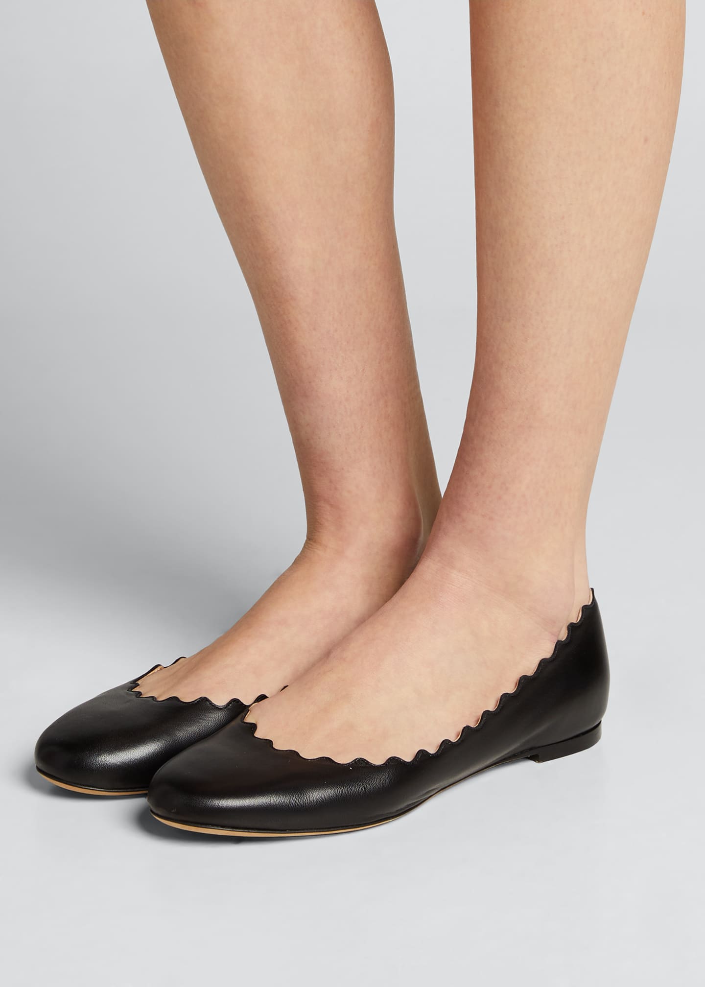 chloe scalloped ballet flats