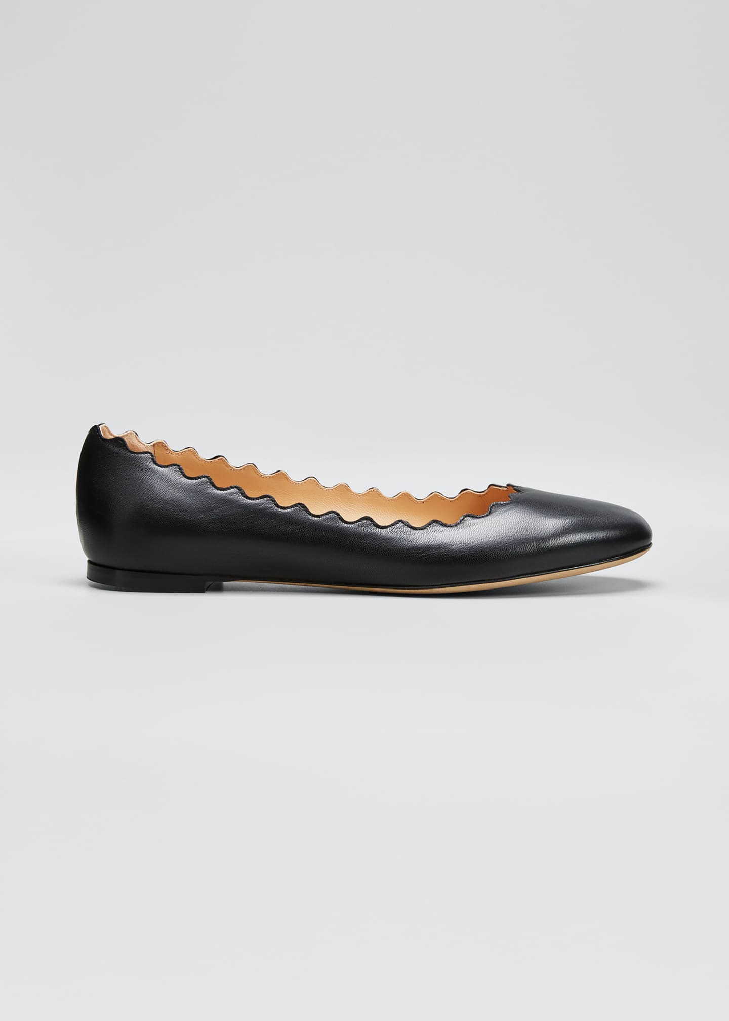 Chloe Lauren Scalloped Leather Ballet Flats - Bergdorf Goodman