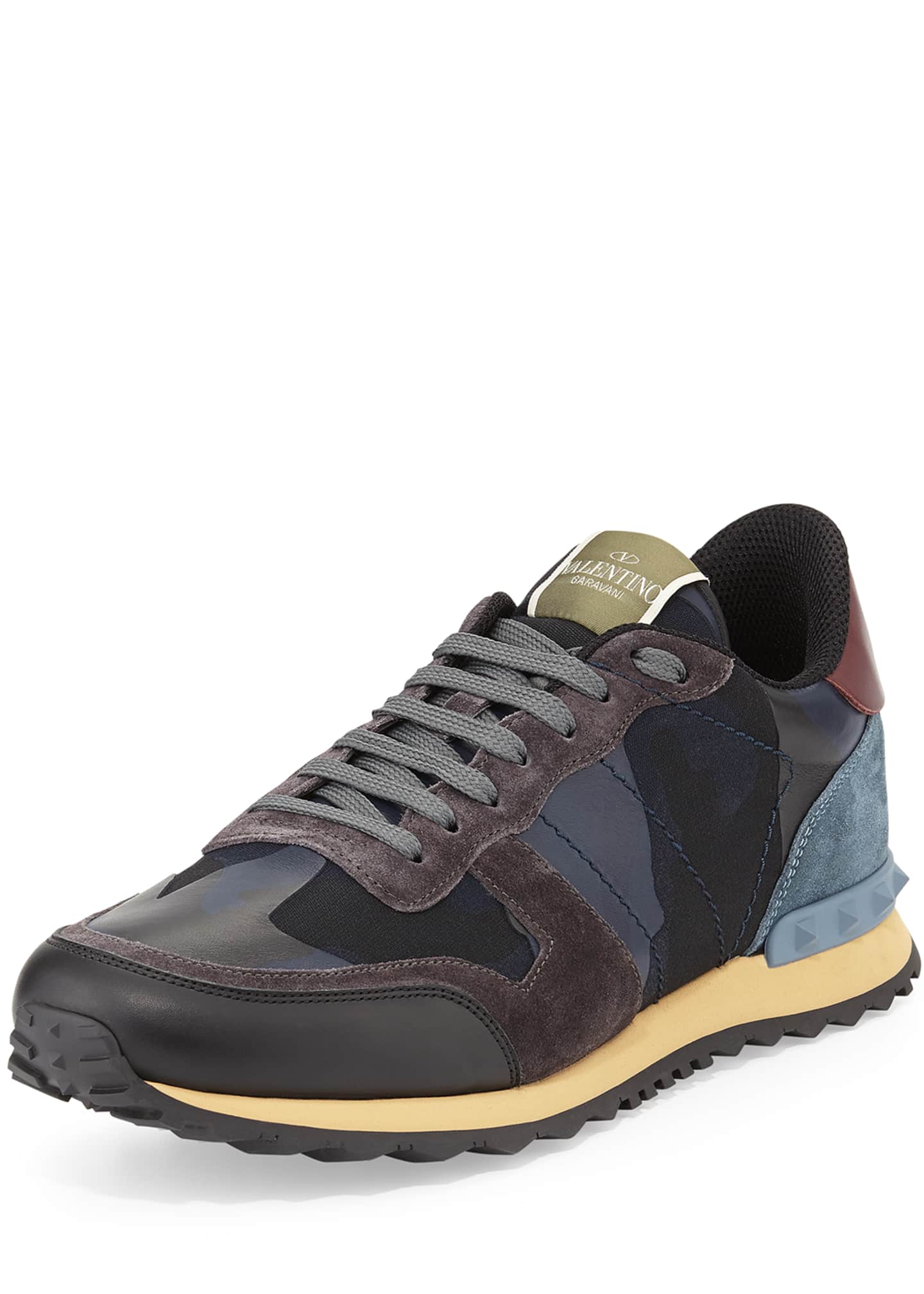 uitlokken Th elektrode Valentino Men's Rockrunner Camo-Print Sneakers, Blue - Bergdorf Goodman