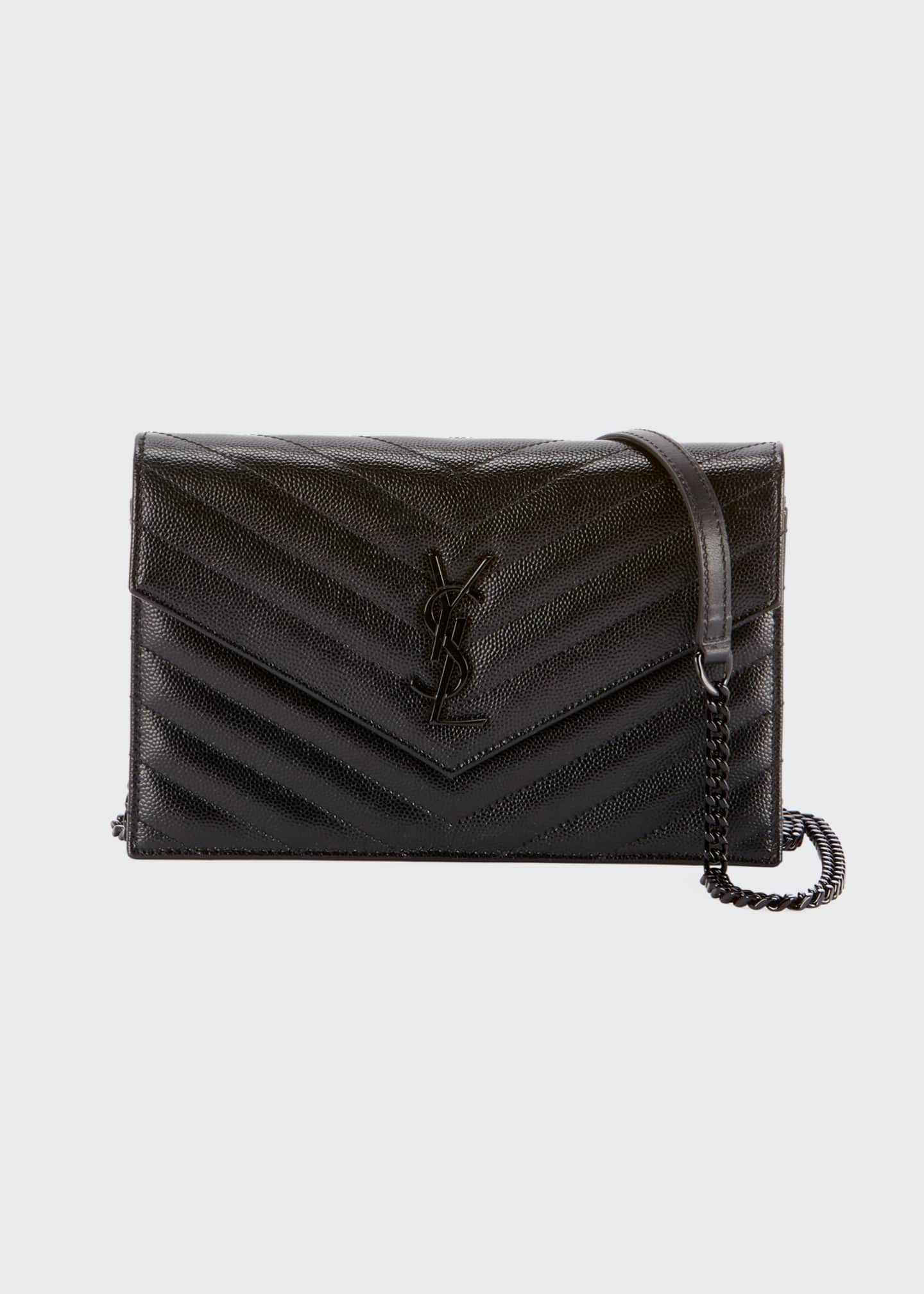 saint laurent matelasse monogram ysl wallet on chain