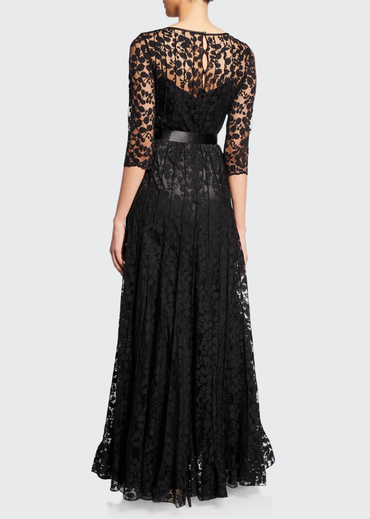 Rickie Freeman for Teri Jon 3/4-Sleeve Lace Overlay Gown - Bergdorf Goodman