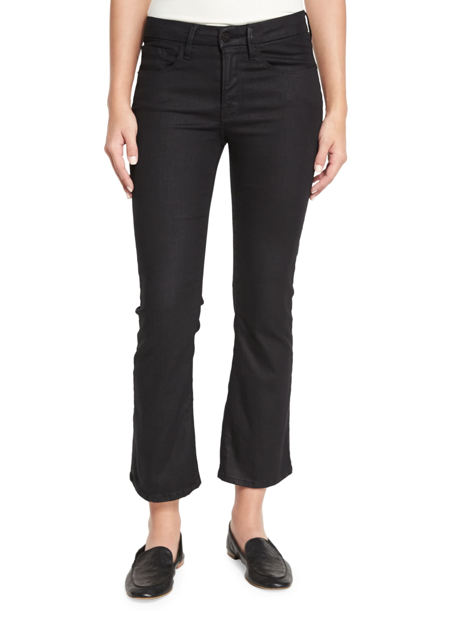 FRAME Le Crop Mini Boot-Cut Coated Jeans, Carter - Bergdorf Goodman