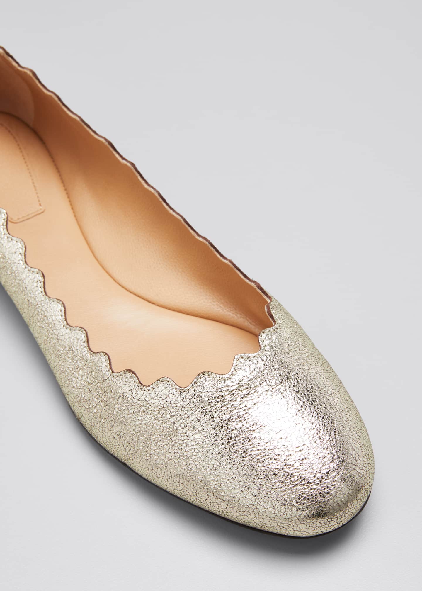 ballet flats with scalloped edges
