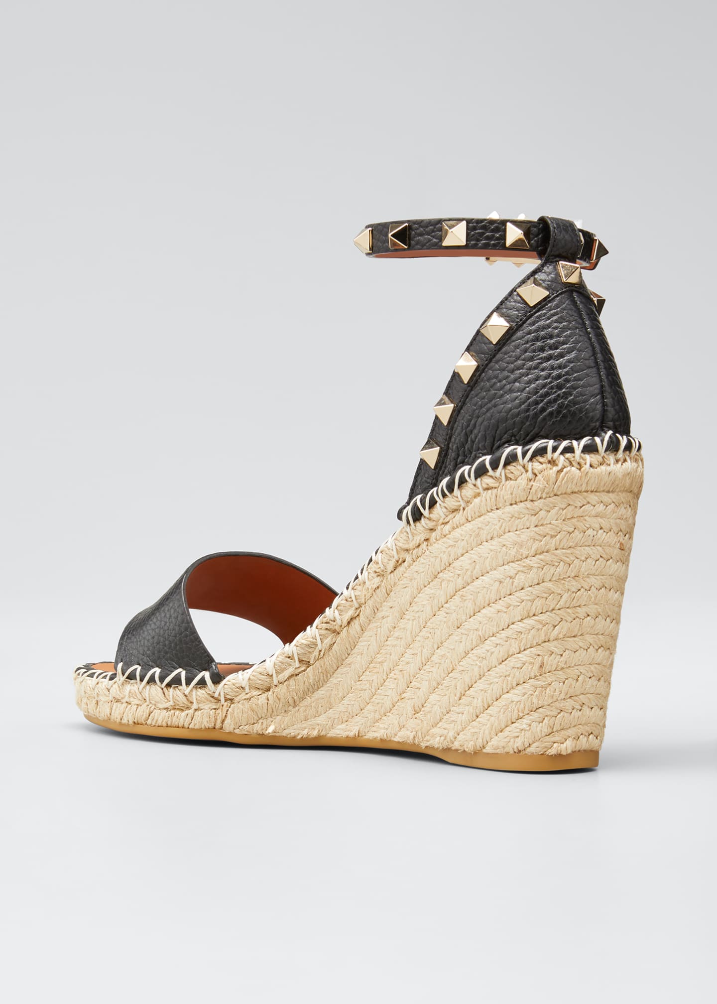 valentino garavani rockstud double espadrille flat