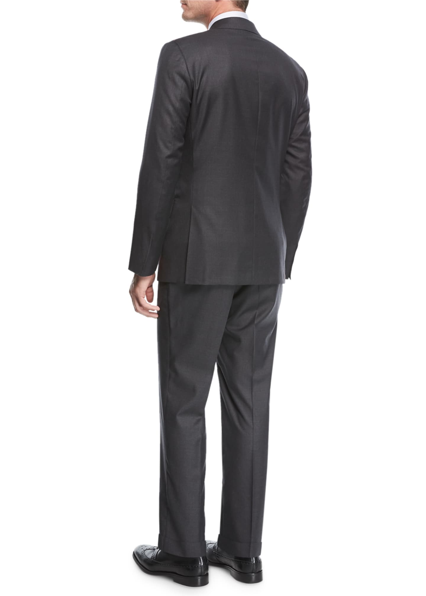 Isaia Solid Wool Two-Piece Suit - Bergdorf Goodman