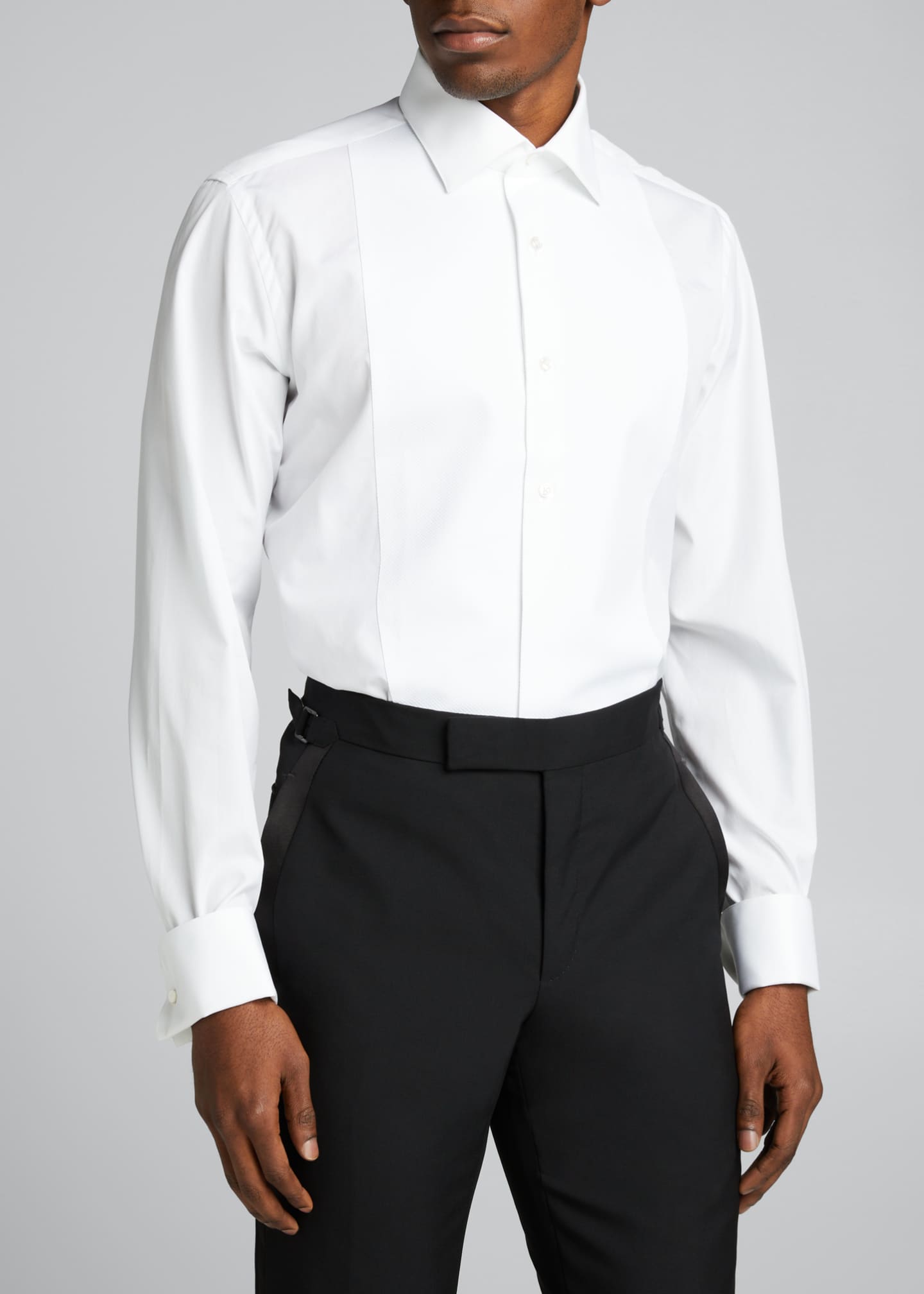Bergdorf Goodman Men's Pique Bib-Front Tuxedo Shirt - Bergdorf Goodman