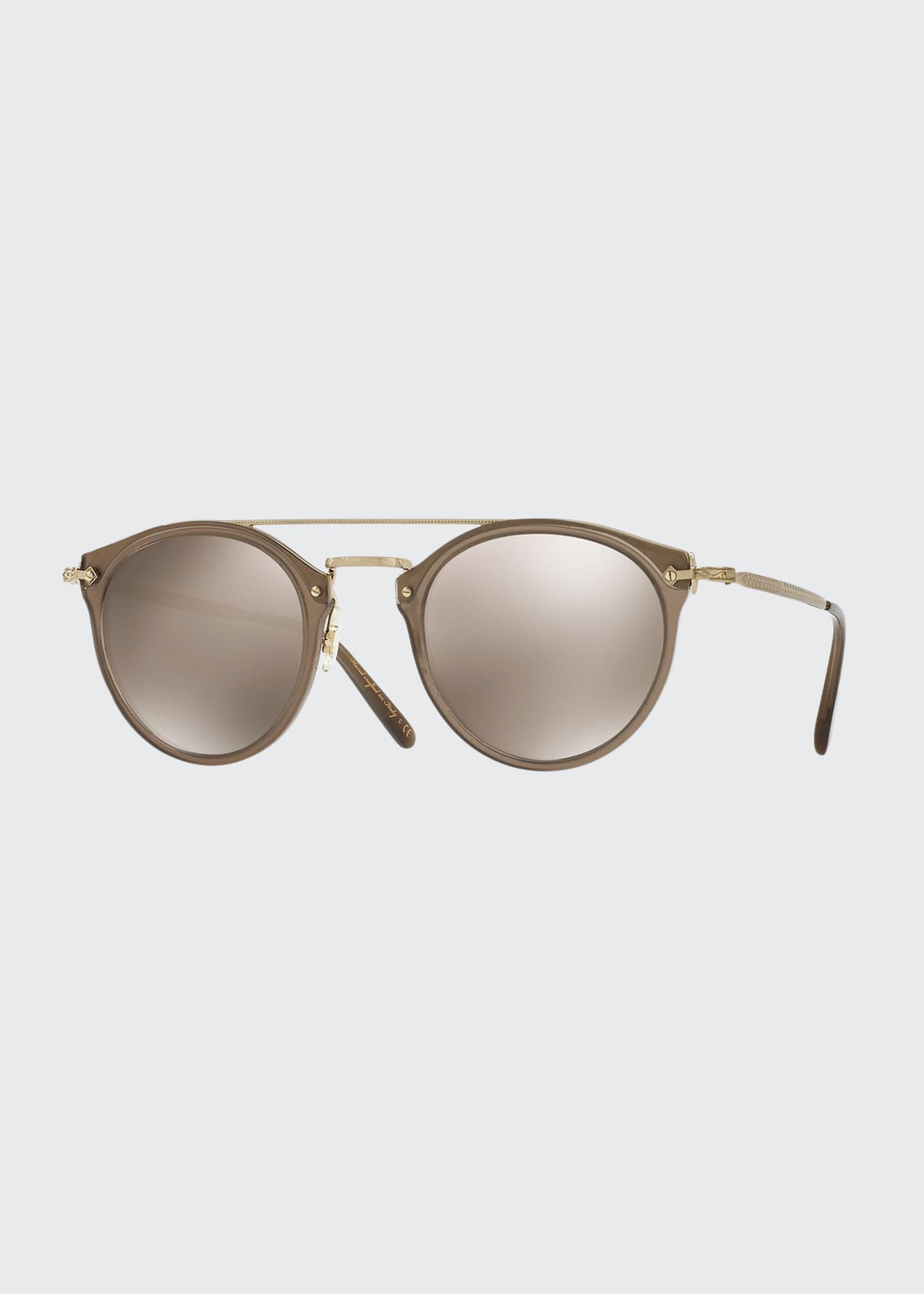 Oliver Peoples Remick Mirrored Brow-Bar Sunglasses, Taupe - Bergdorf ...