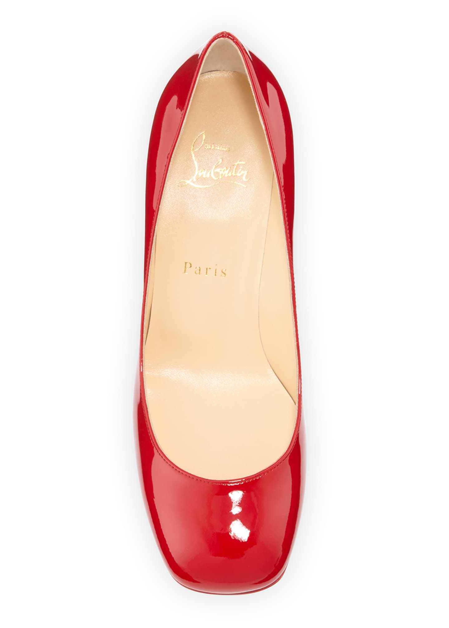 red patent block heel shoes