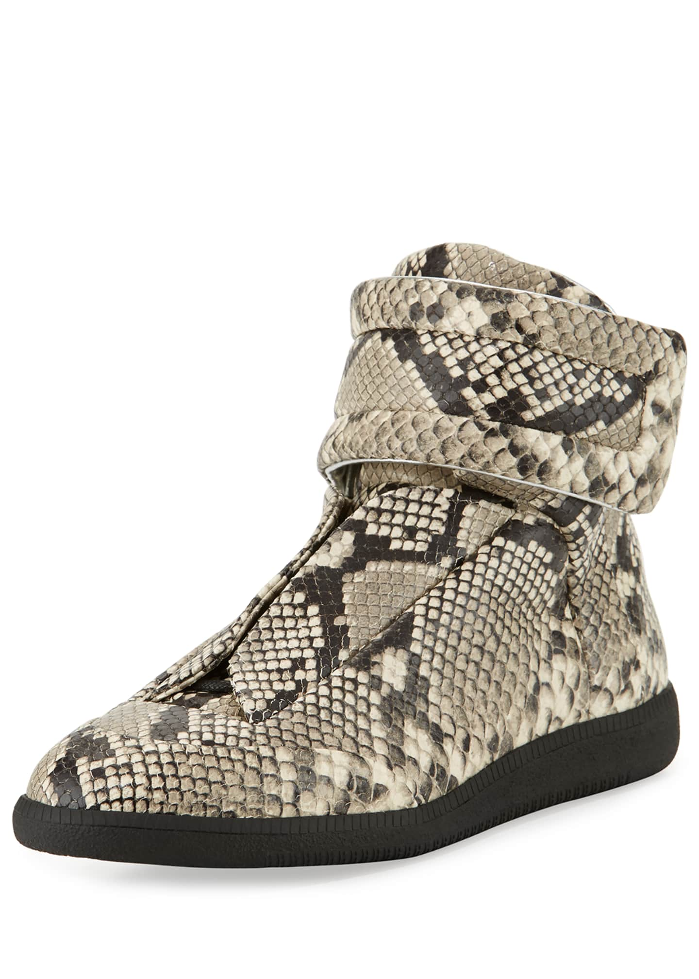 Maison Margiela Men's Future Python-Embossed High-Top Sneakers, Bergdorf