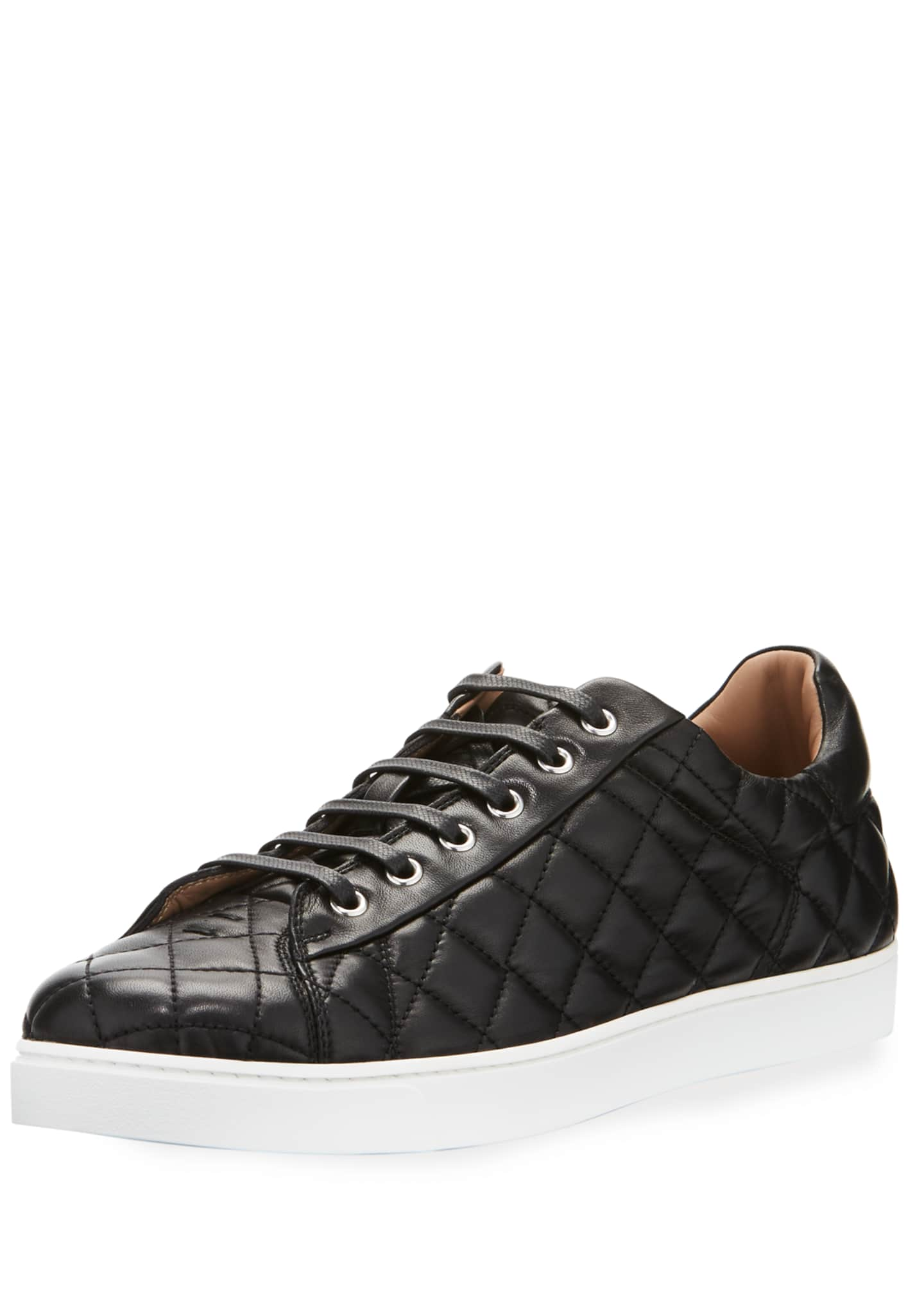 Gianvito Rossi Men's Quilted Leather Low-Top Sneakers, Black (Nero ...