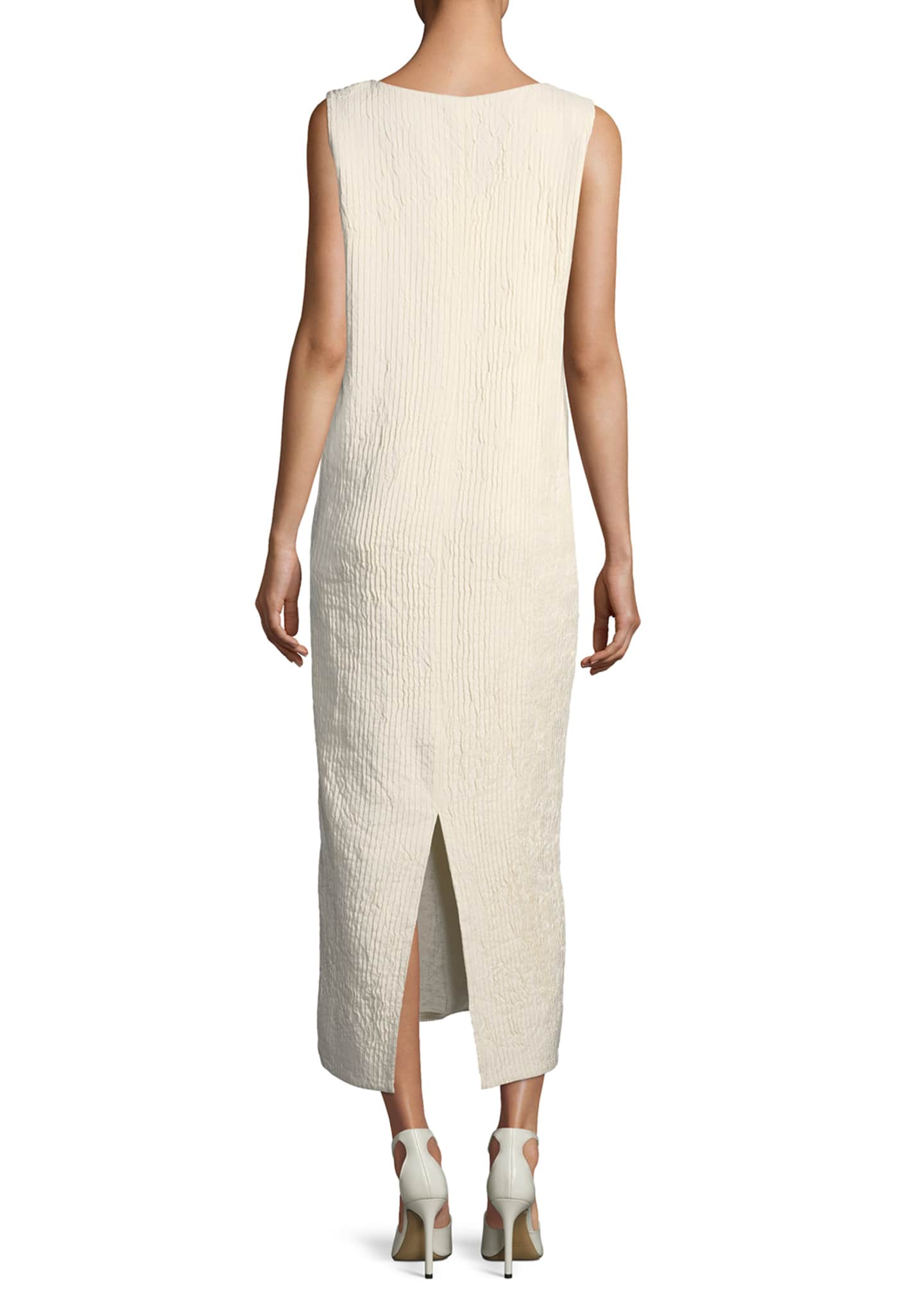 THE ROW Yellin Plisse Silk Midi Dress - Bergdorf Goodman