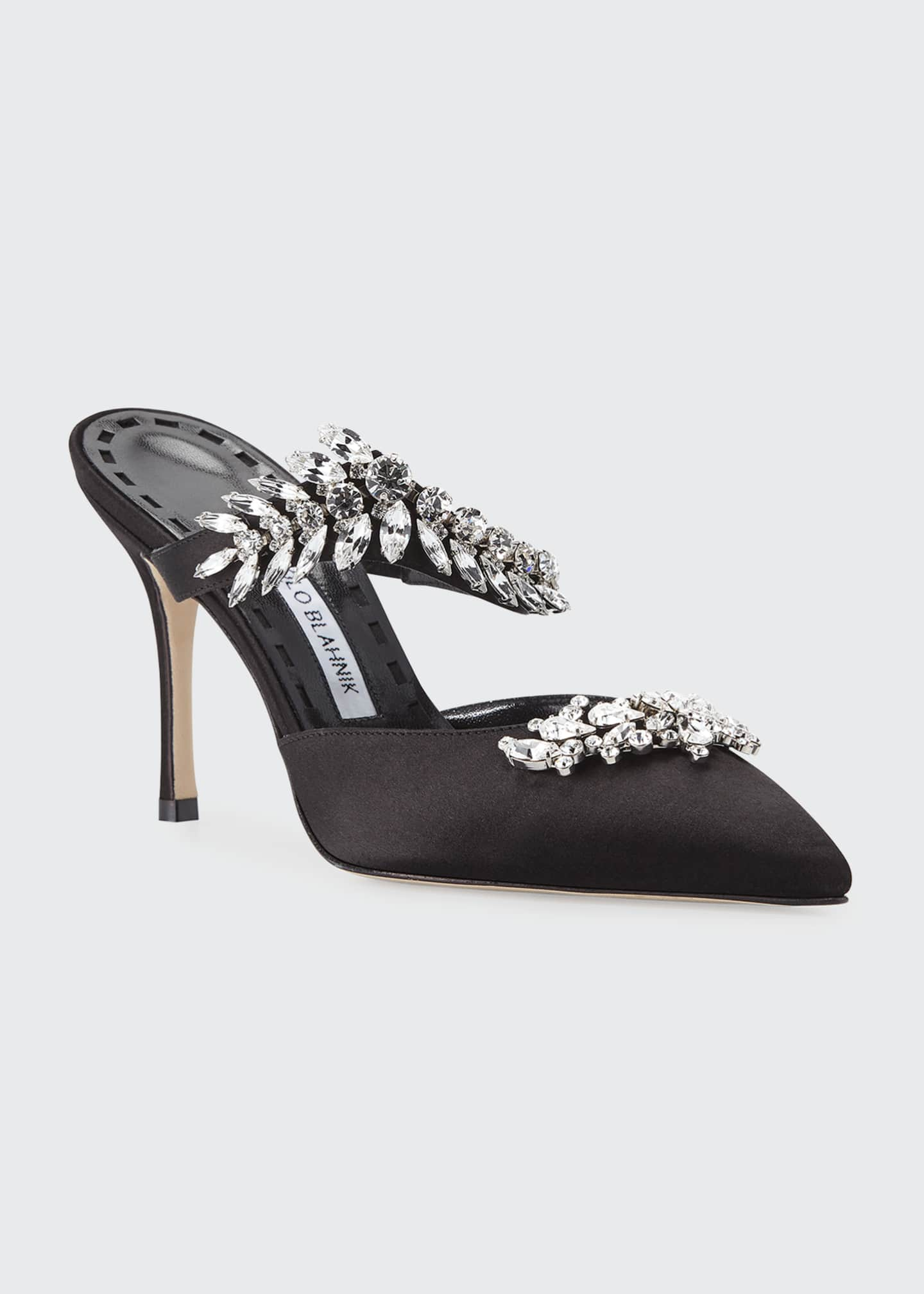 Manolo Blahnik Lurum Crystal-Embellished Mule Pumps - Bergdorf Goodman