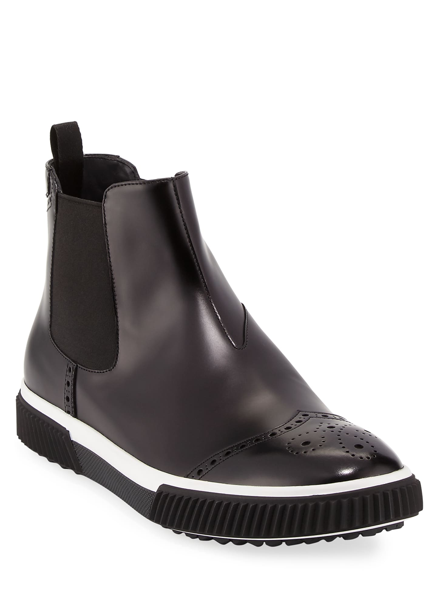 brogue chelsea boots black
