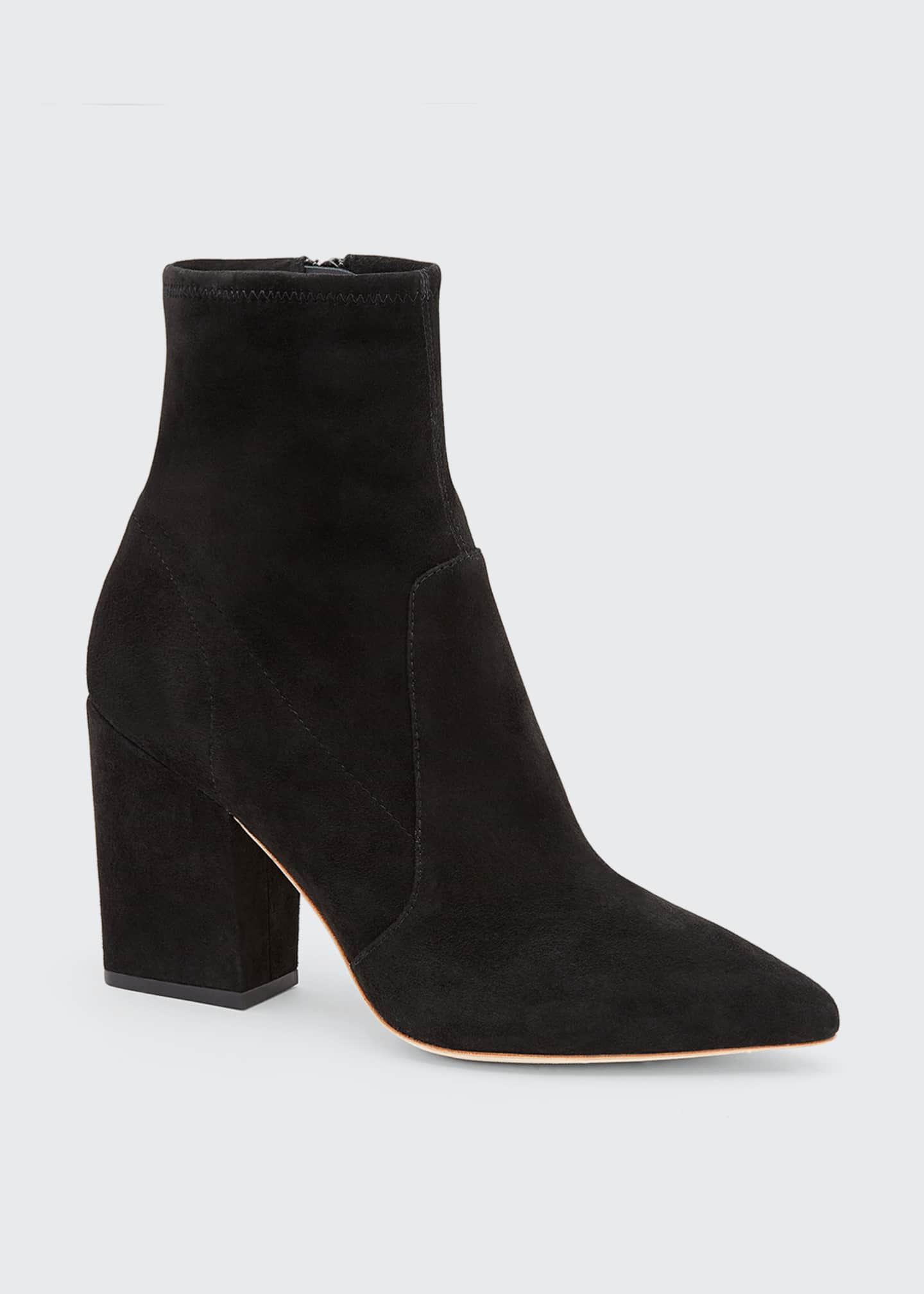 Loeffler Randall Isla Suede Chunky-Heel Boots, Black - Bergdorf Goodman