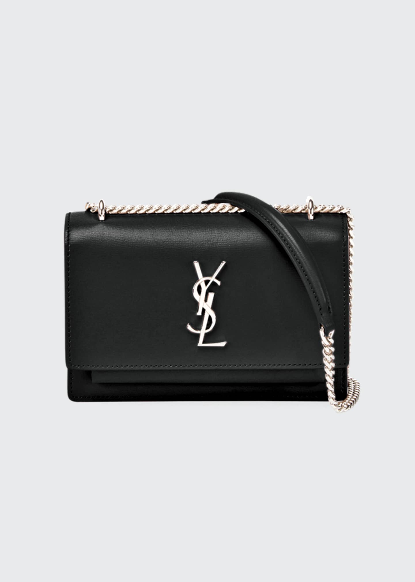 Saint Laurent Sunset Monogram YSL Small Calf Leather Wallet on Chain ...