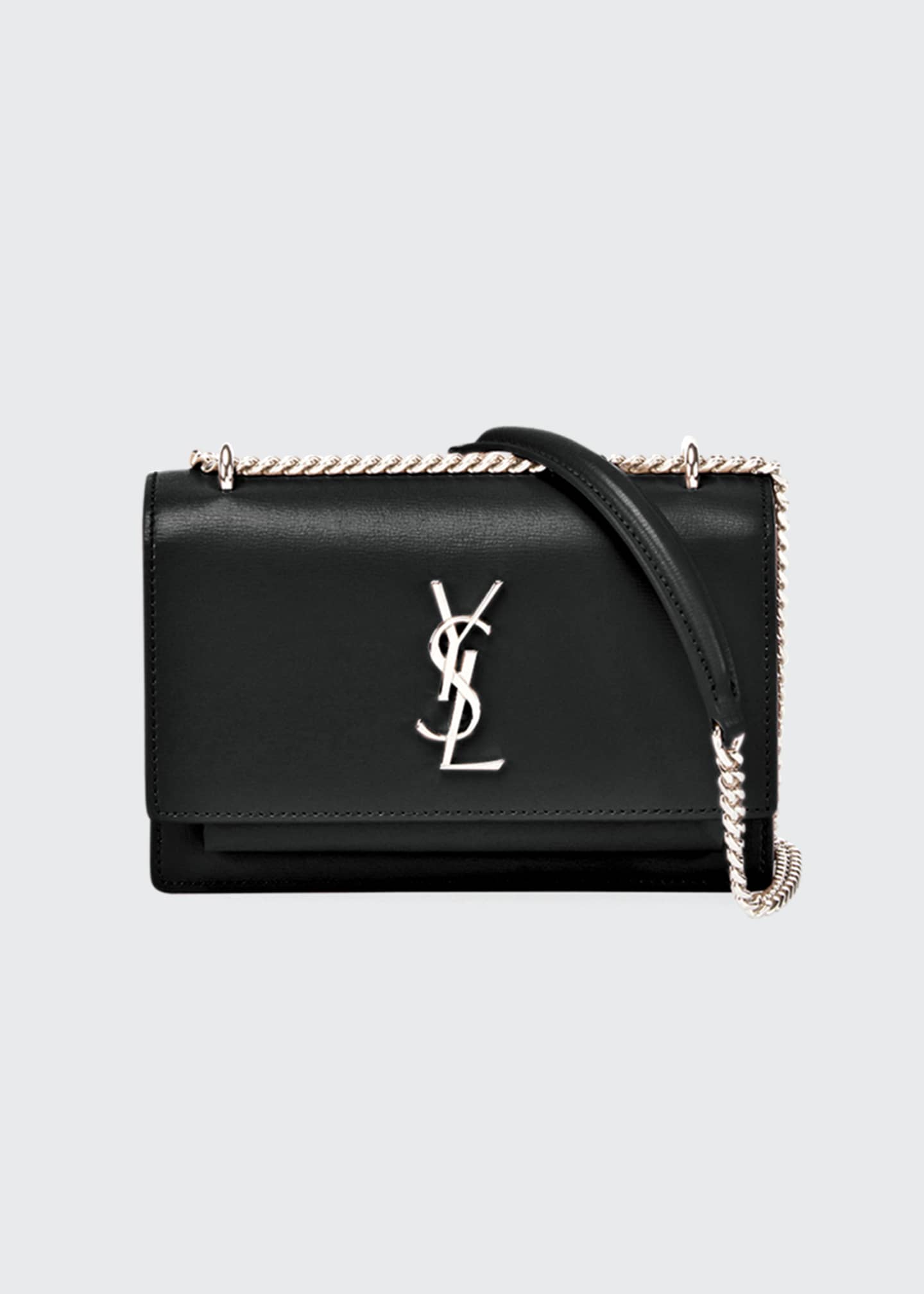 saint laurent sunset monogram ysl small calf leather wallet on chain