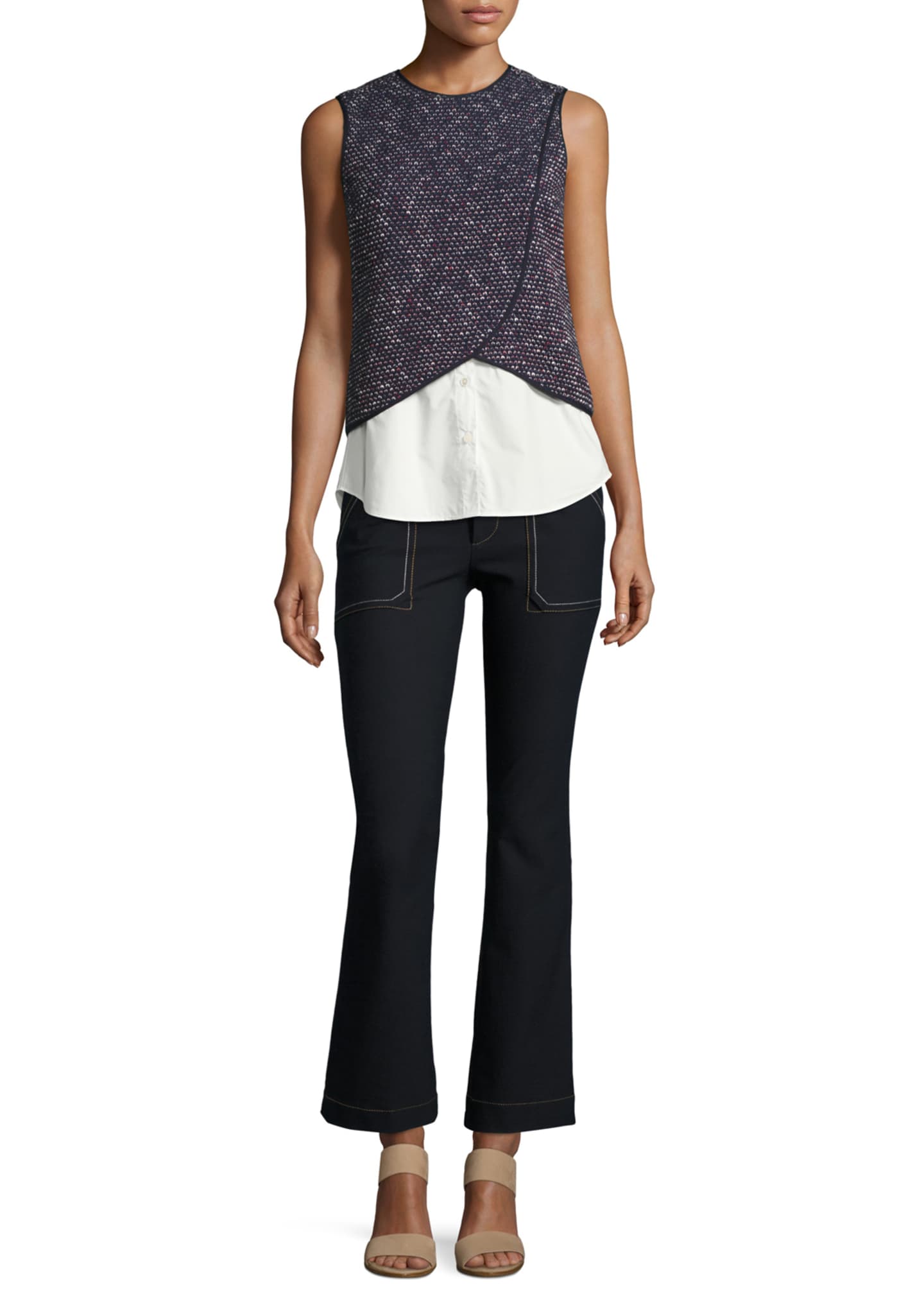 Derek lam 10 crosby cropped flare trousers store