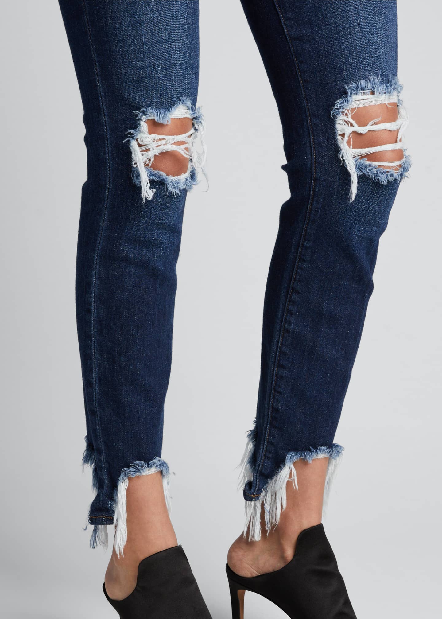 shredded hem jeans