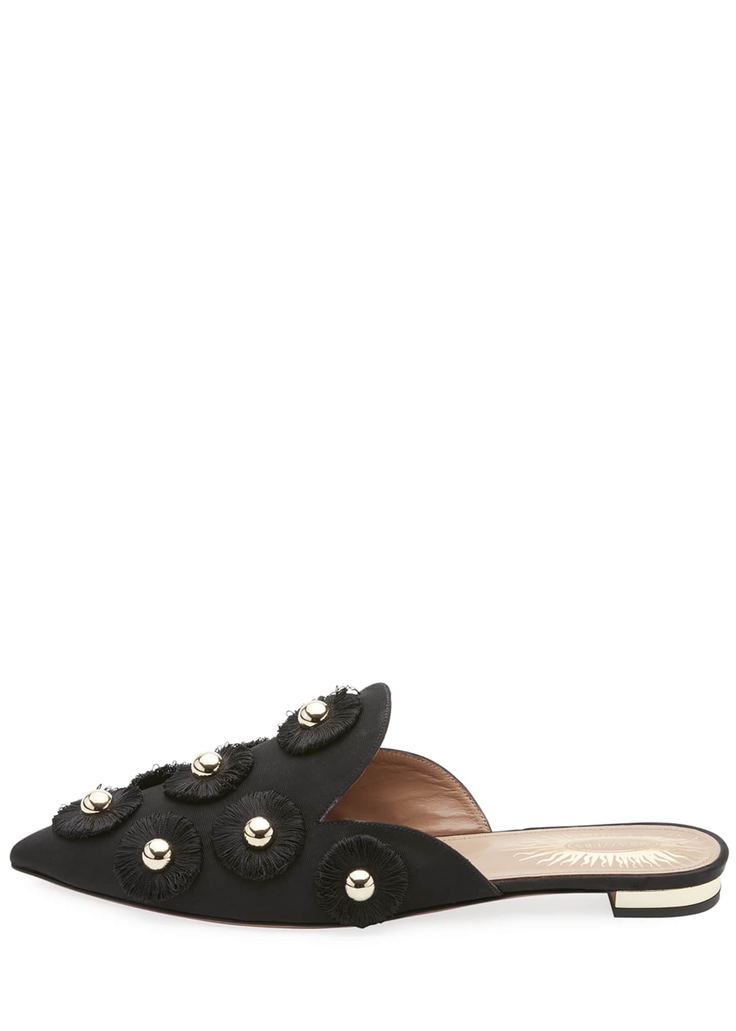 Aquazzura Sunflower Studded Mule Slide Bergdorf Goodman