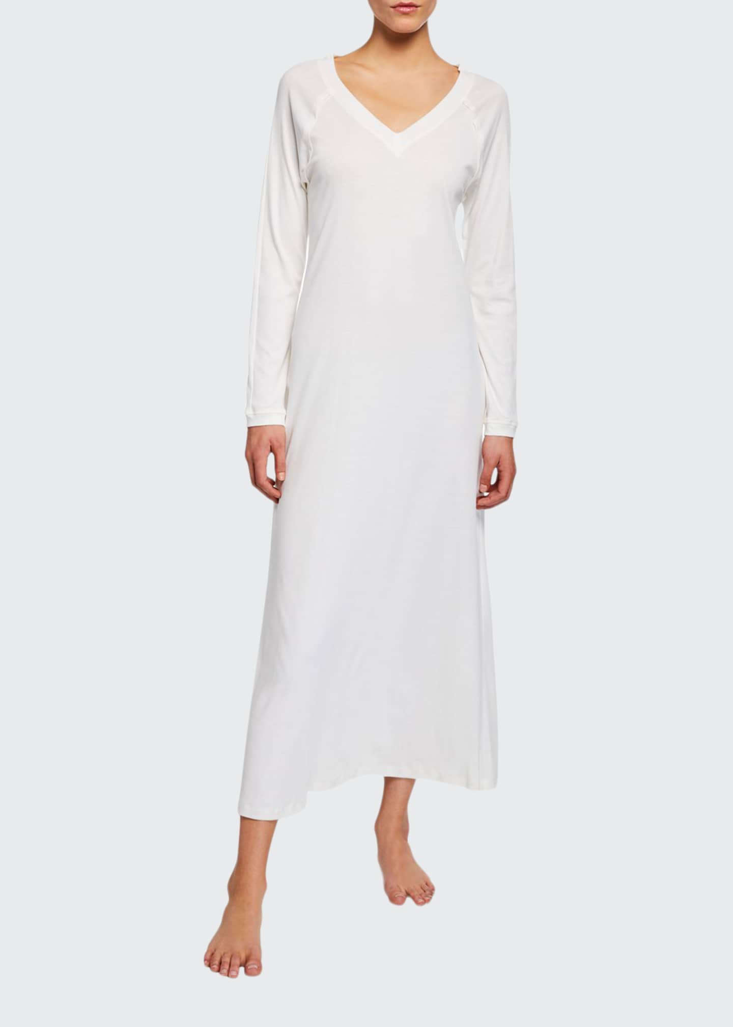 Hanro Pure Essence LongSleeve Long Nightgown Bergdorf Goodman