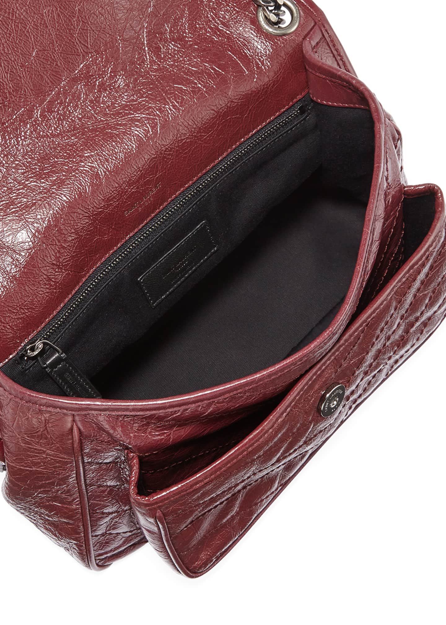 niki medium monogram ysl shiny waxy quilted shoulder bag