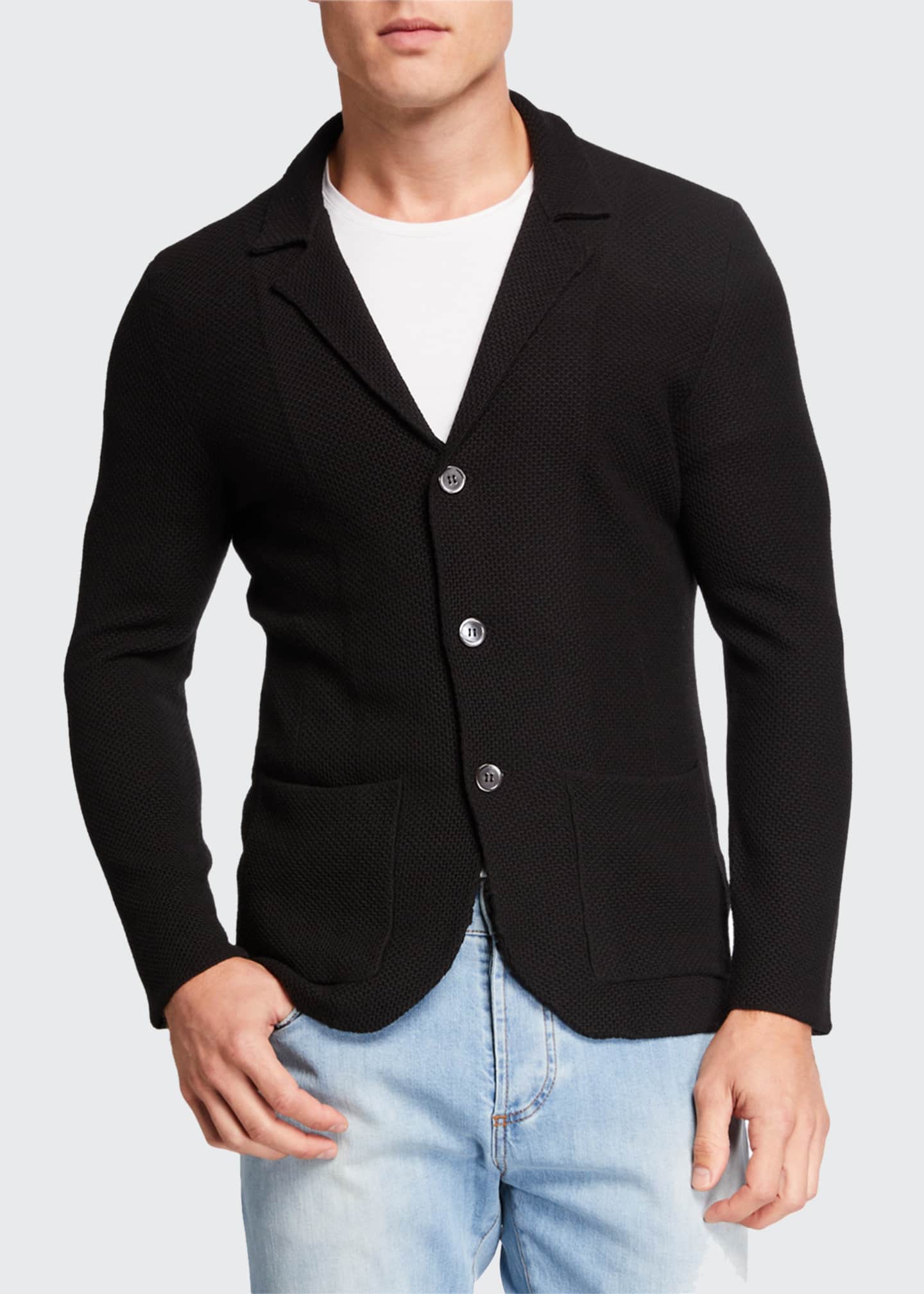 Isaia Men S Merino Wool Cardigan Blazer Bergdorf Goodman