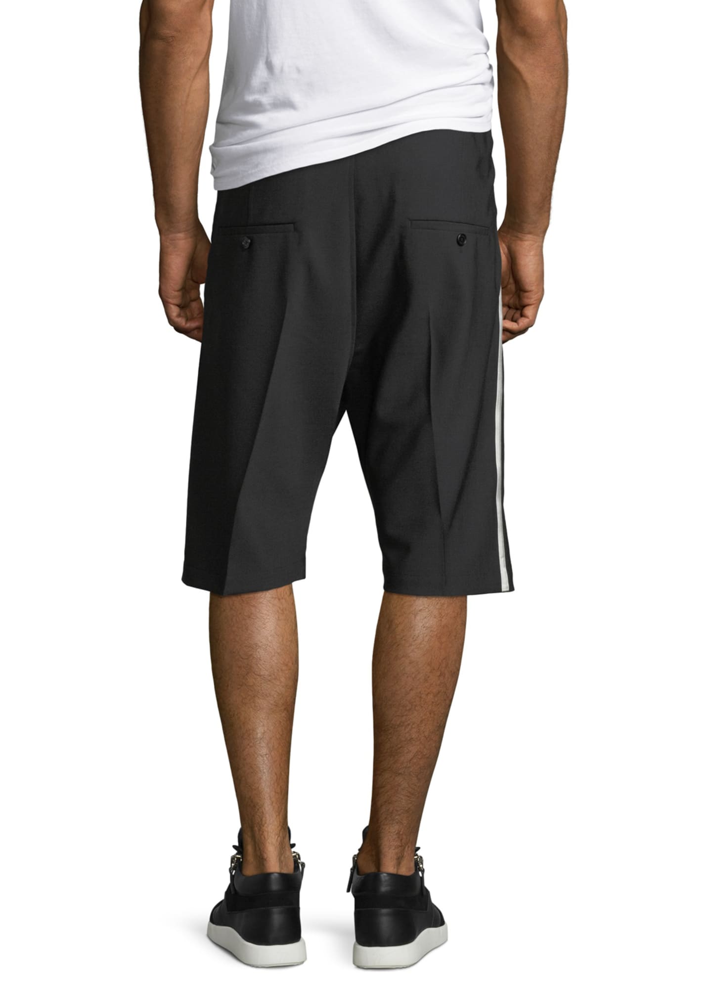 Neil Barrett Side Strike Drop Crotch Shorts Bergdorf Goodman