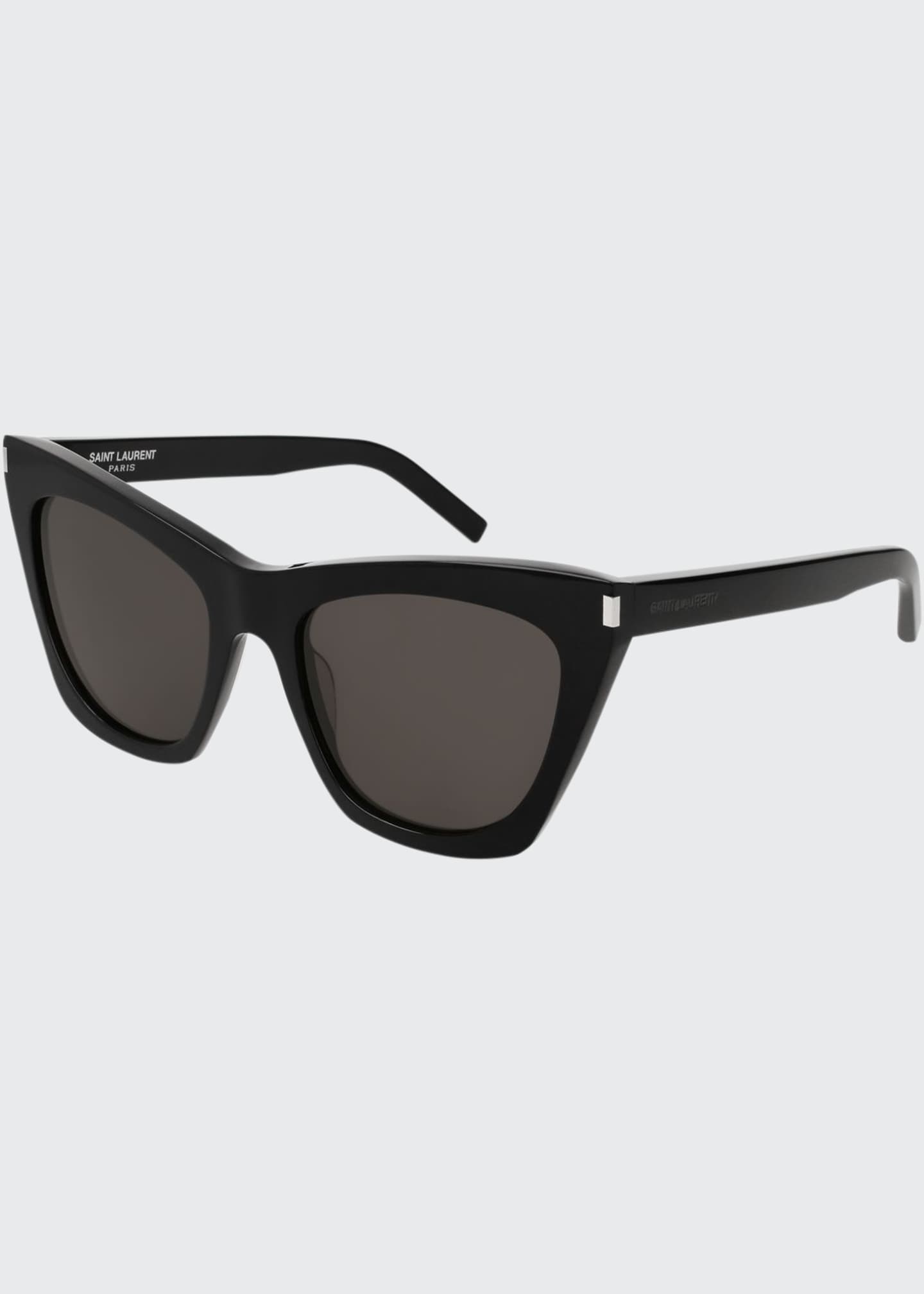 Saint Laurent Kate Cat Eye Acetate Sunglasses Black Bergdorf