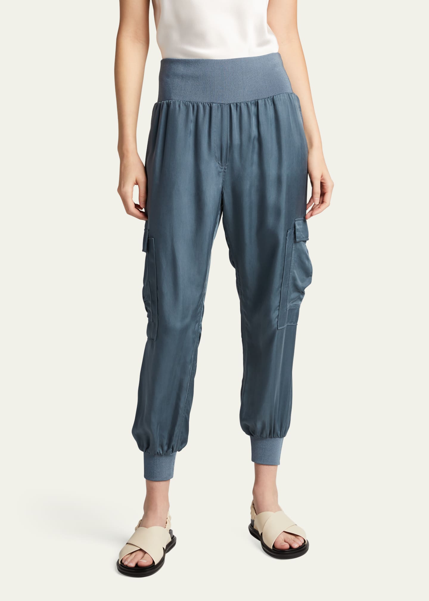 cinq a sept Tous Les Jours Giles Satin Jogger Pants - Bergdorf Goodman