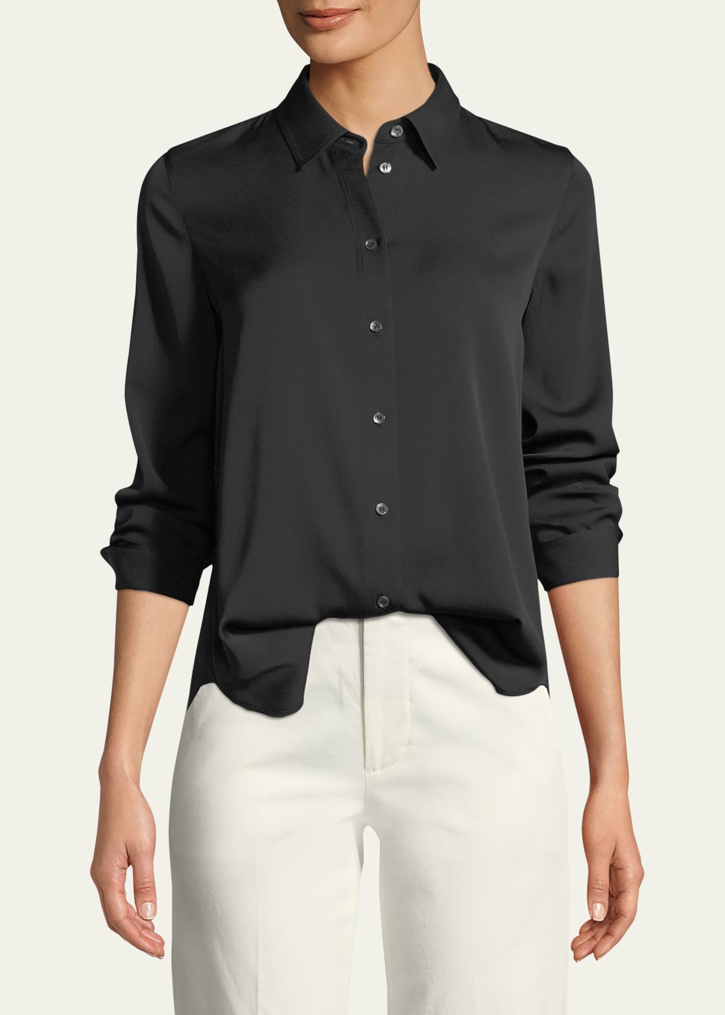slim fit silk shirt