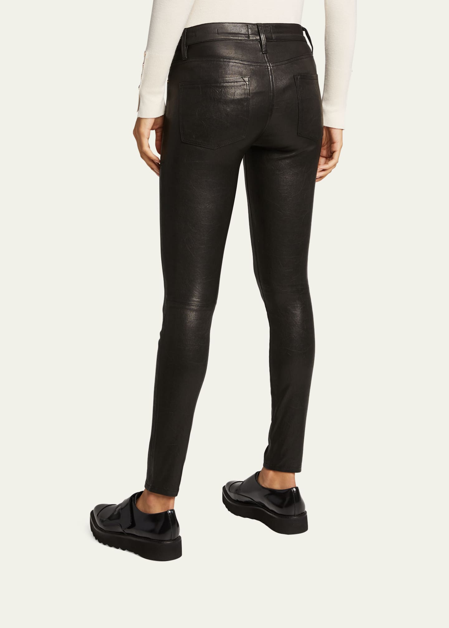 frame le high skinny leather pants