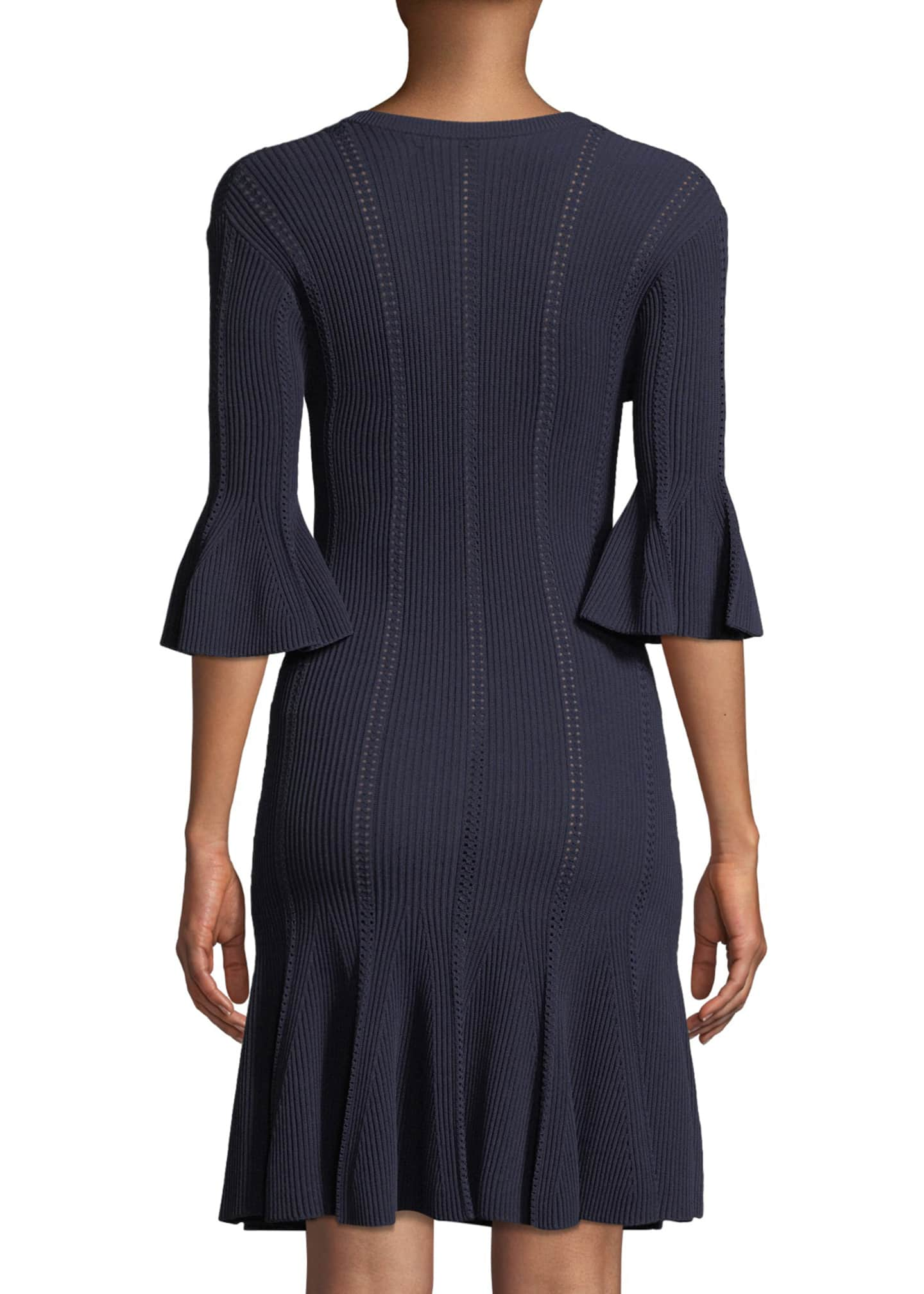 Jonathan Simkhai VNeck Linked RibKnit Dress w/ LaceUp Detail