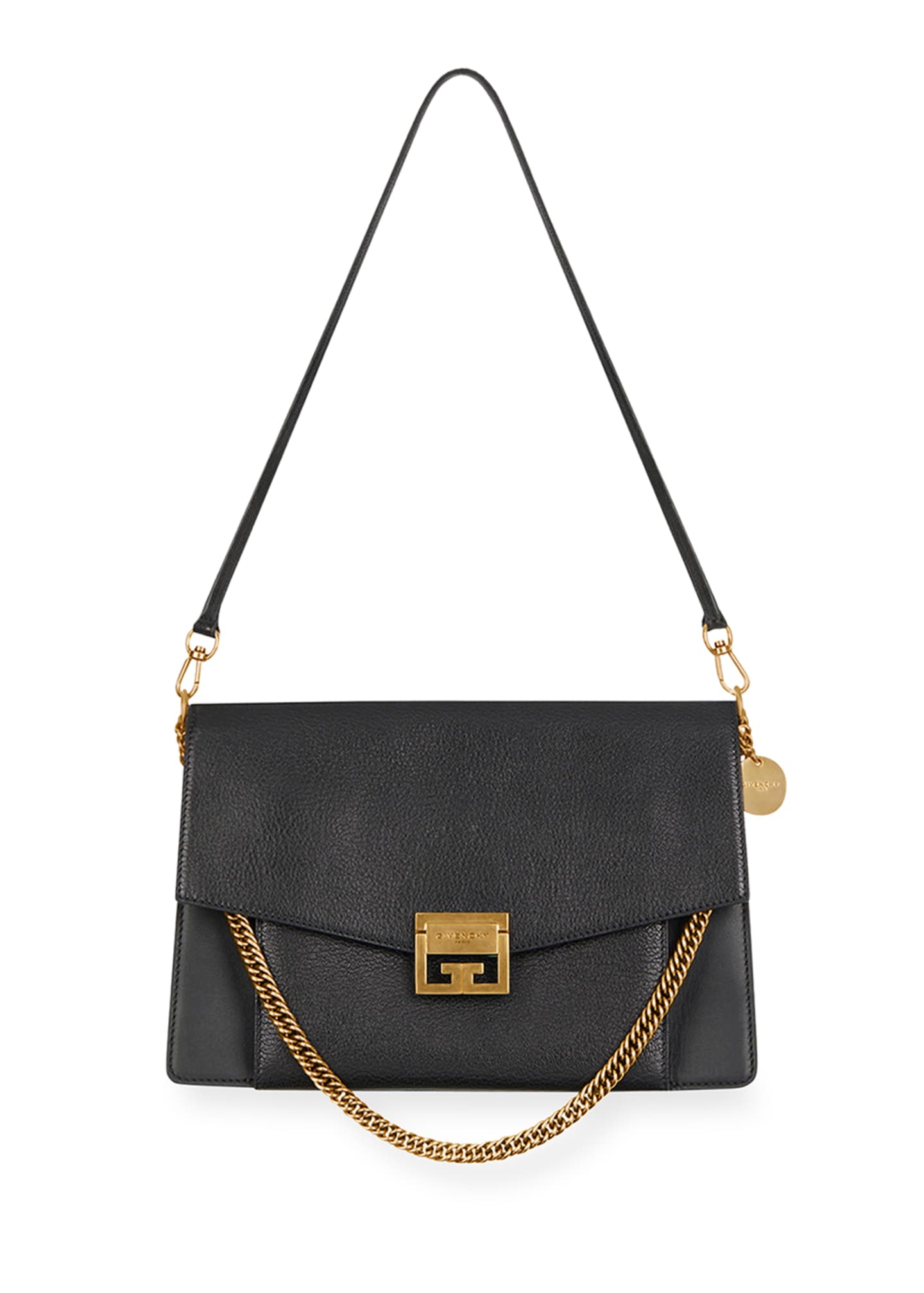 Givenchy GV3 Medium Pebbled Leather Shoulder Bag - Golden Hardware - Bergdorf Goodman Givenchy GV3 Medium Pebbled Leather... 