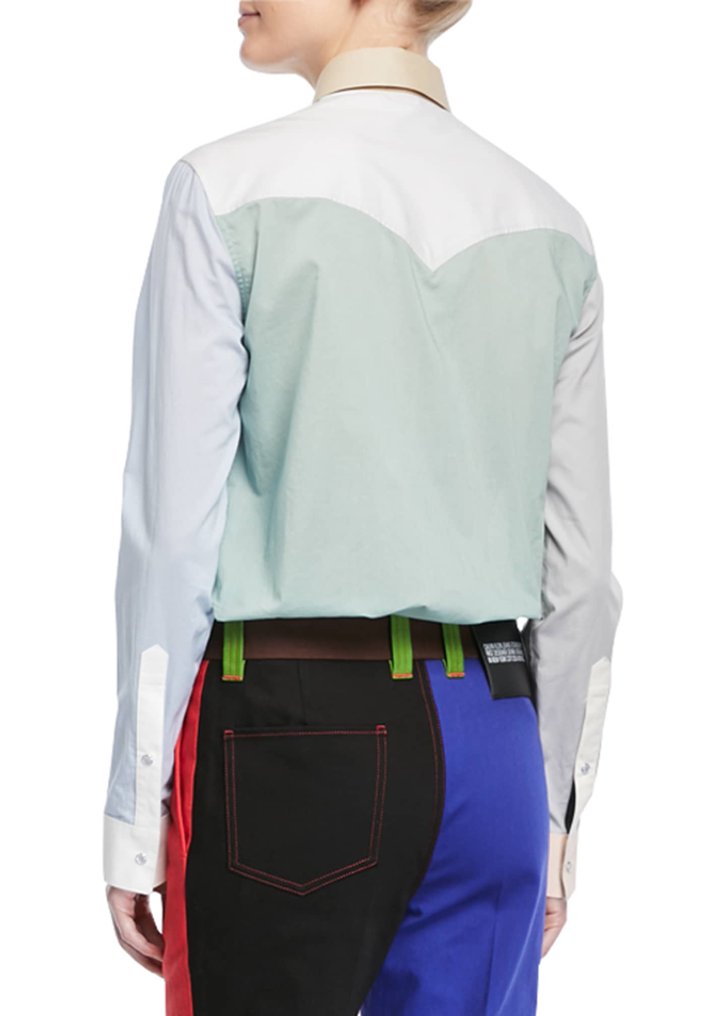CALVIN KLEIN 205W39NYC Colorblock Button-Down Long-Sleeve Cotton Western  Shirt - Bergdorf Goodman