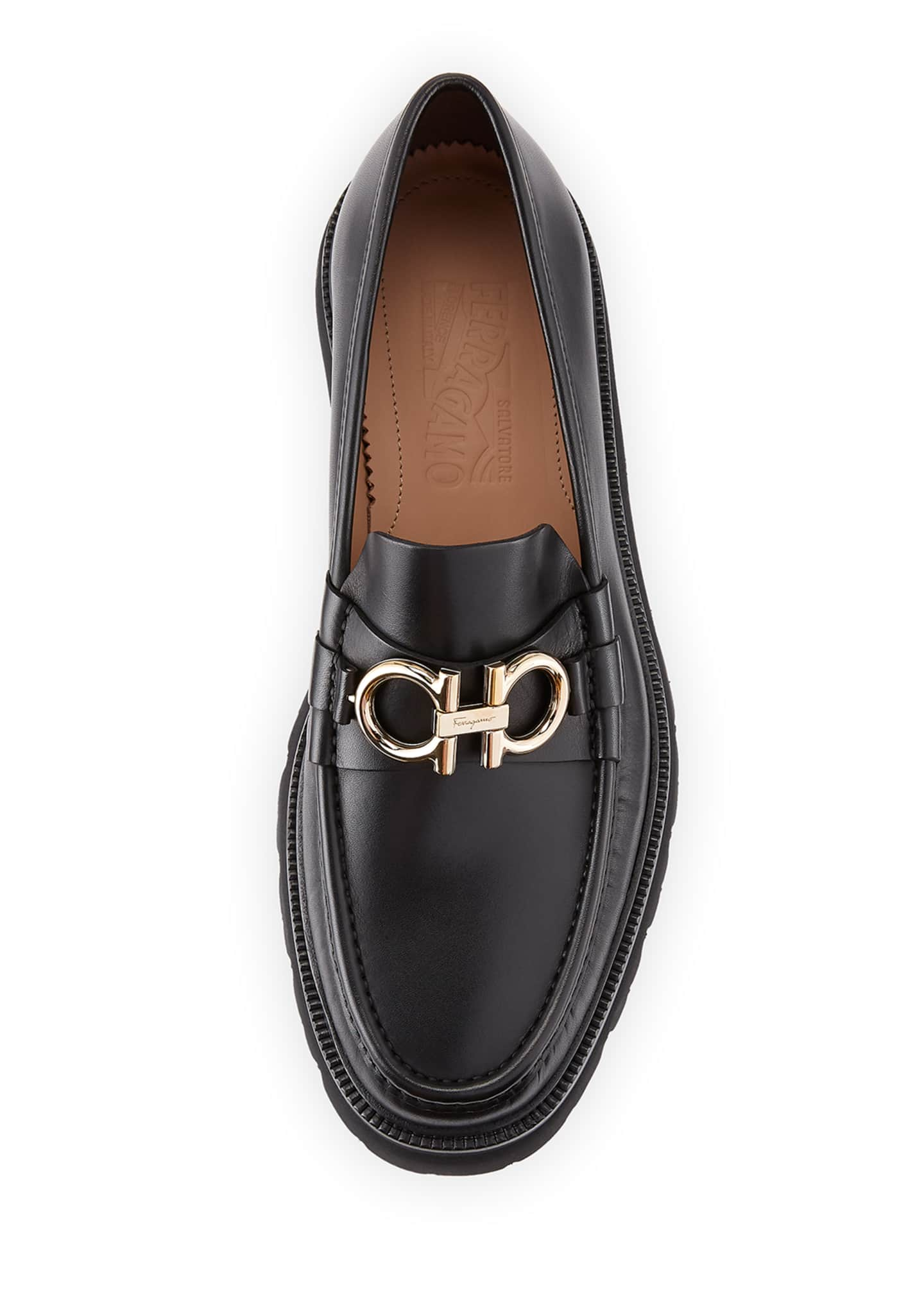 Salvatore Ferragamo Men's Bleecker Leather Lug-Sole Loafers with ...