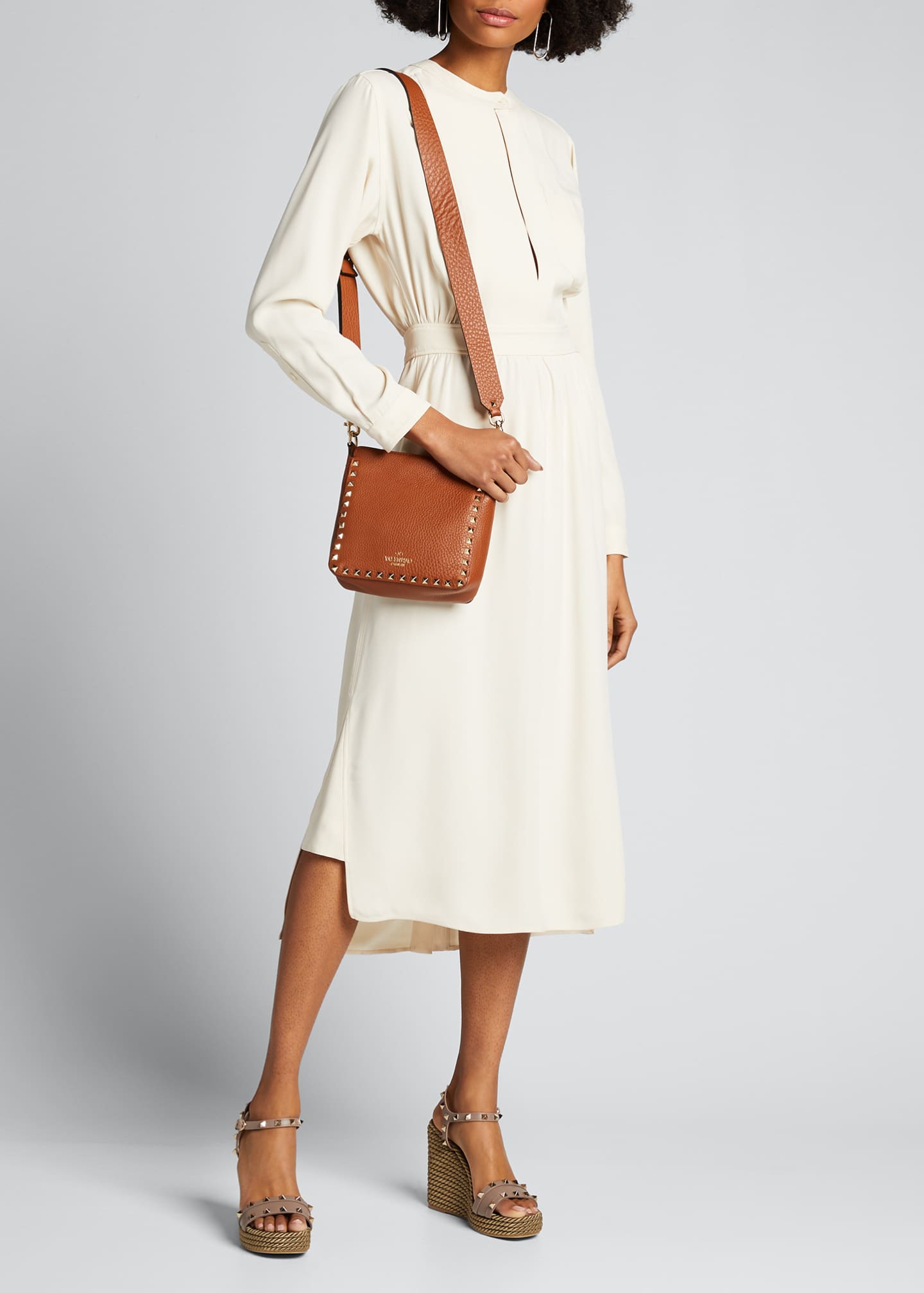 Rockstud mini vitello stampa laminato leather hobo bag Clearance