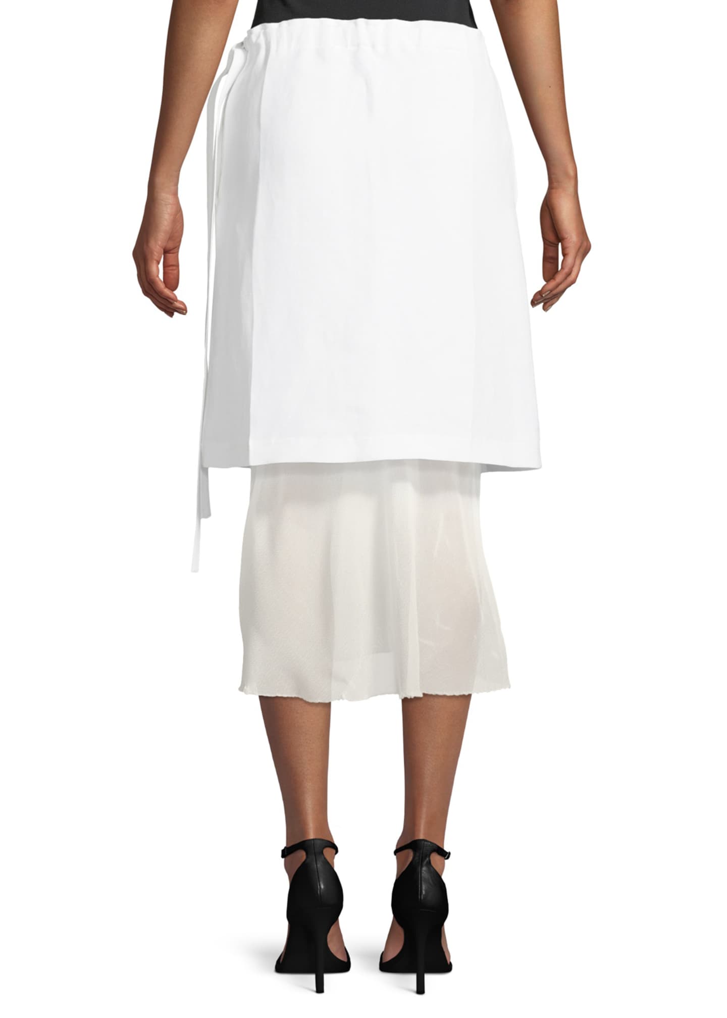 ruched linen skirt