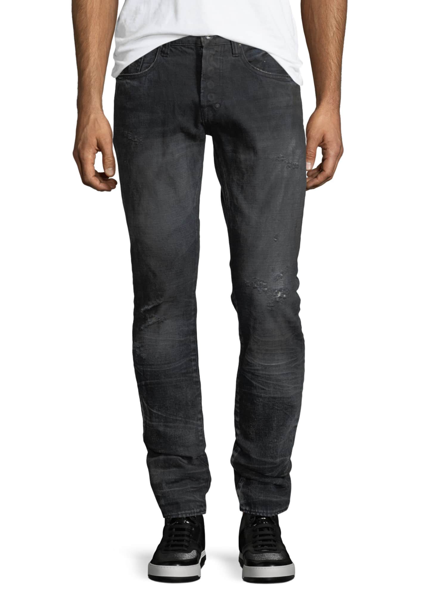 dark wash distressed jeans