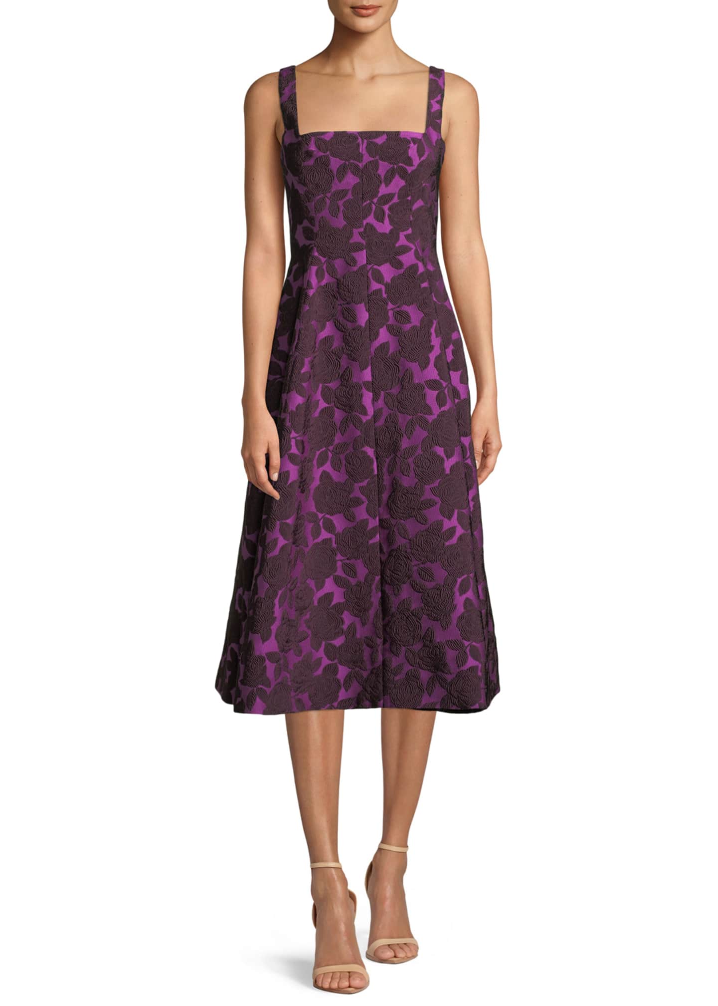Square neck fit shop and flare dress