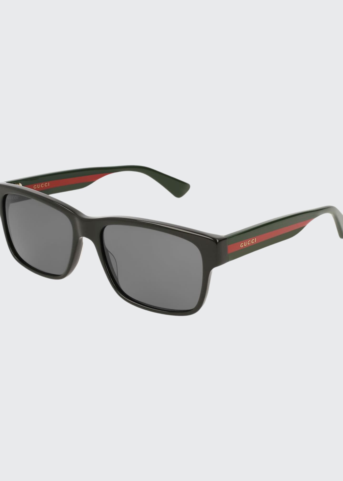 Gucci Square Acetate Sunglasses With Signature Web Bergdorf Goodman