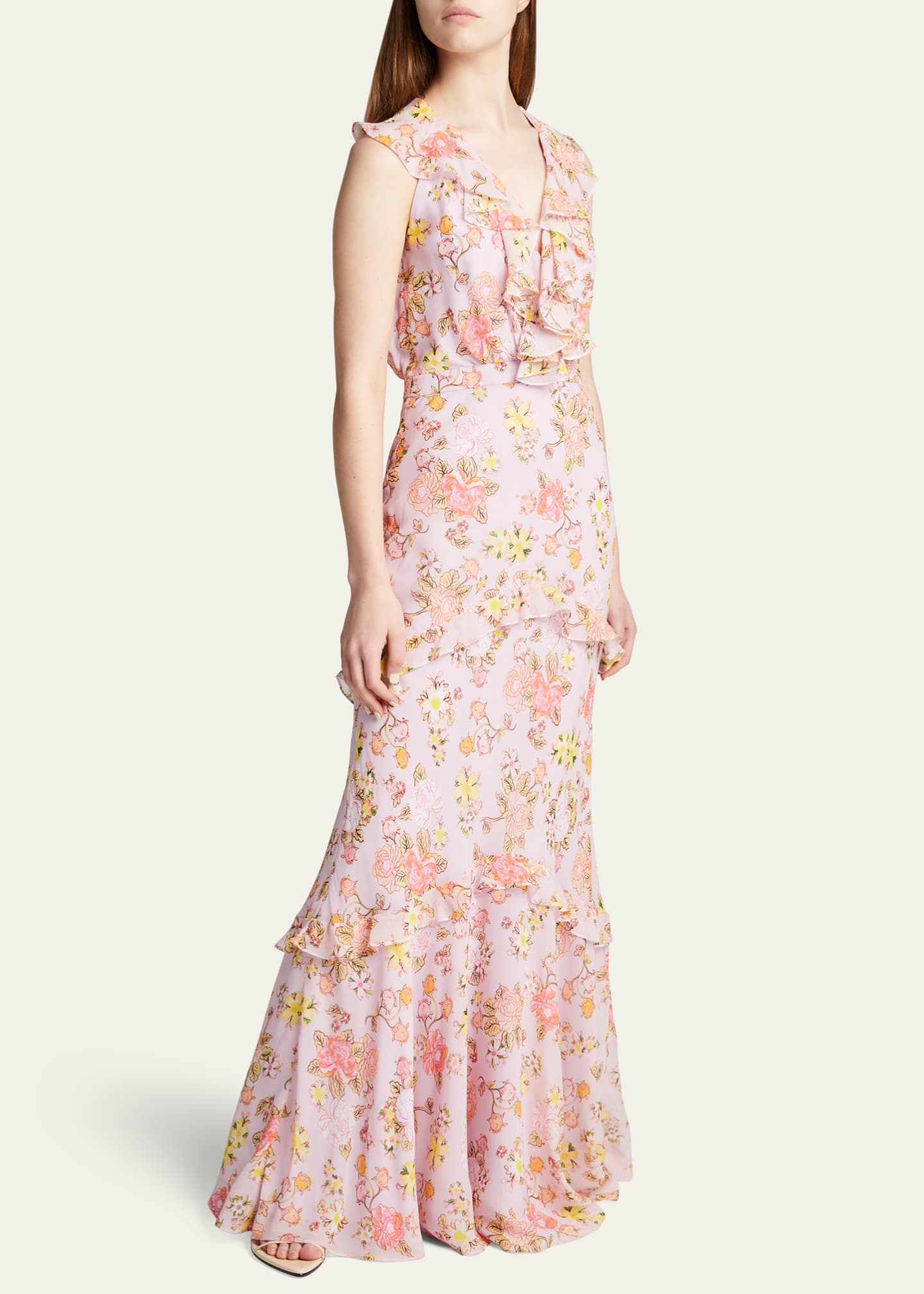 Saloni Rita Tiered Ruffle Cocktail Dress Bergdorf Goodman