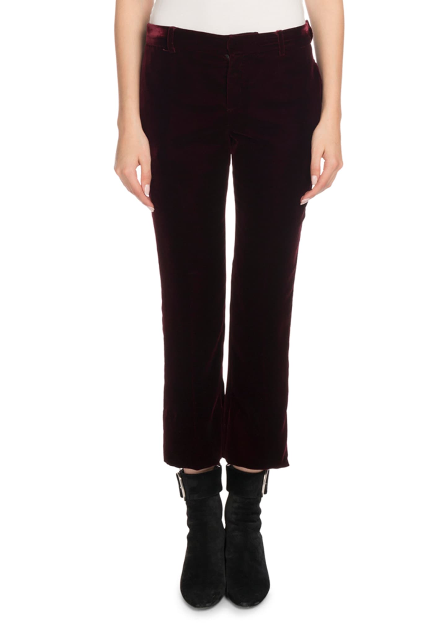 Cropped velvet trousers online