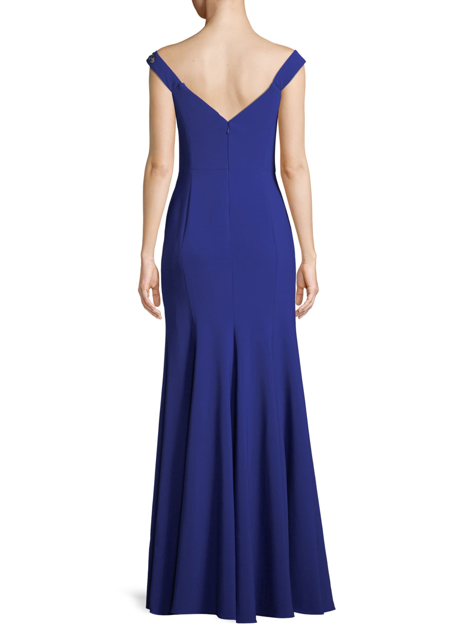 Marchesa Notte Stretch Crepe Off-the-Shoulder Gown - Bergdorf Goodman