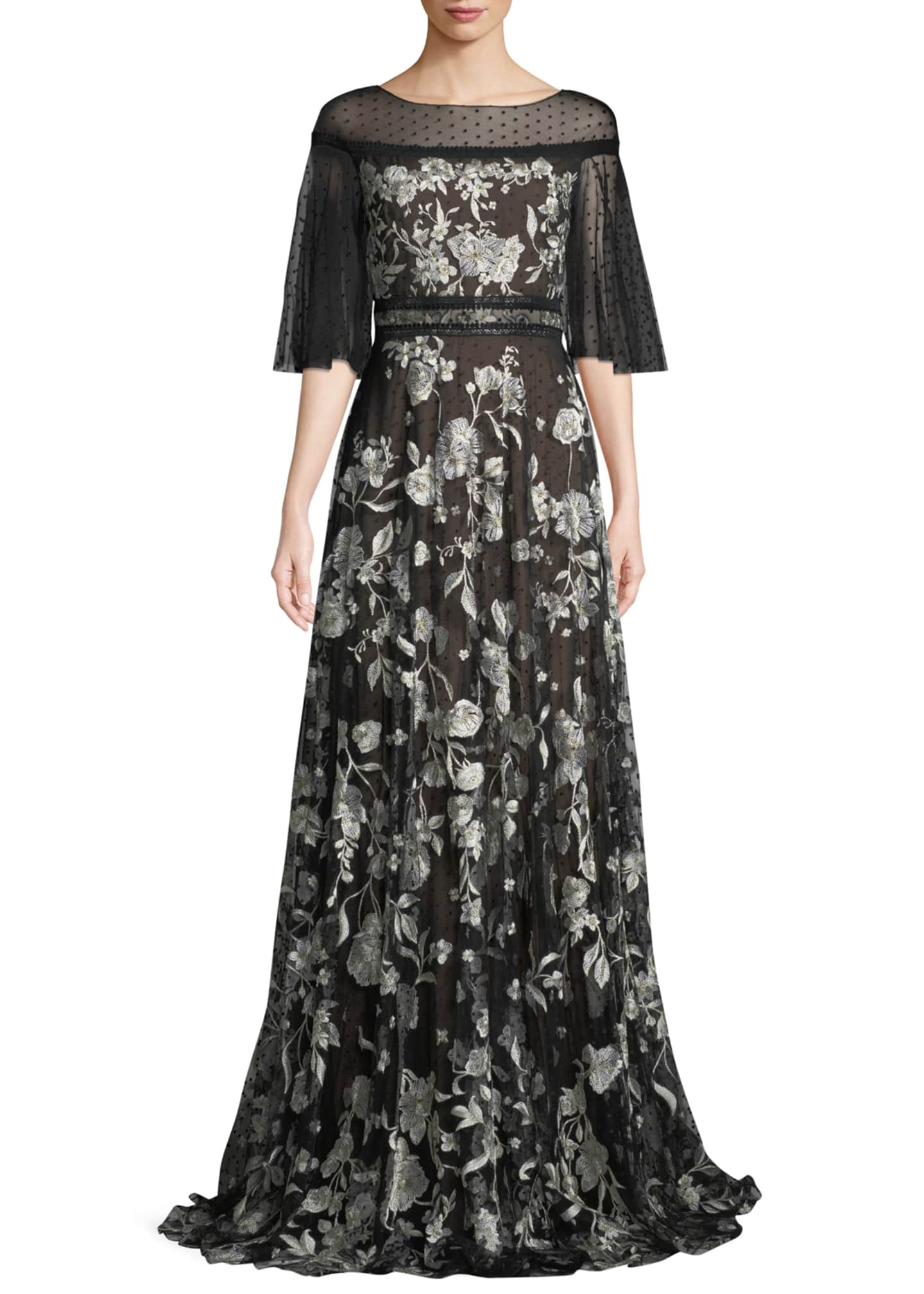 Marchesa notte long tulle dress sales
