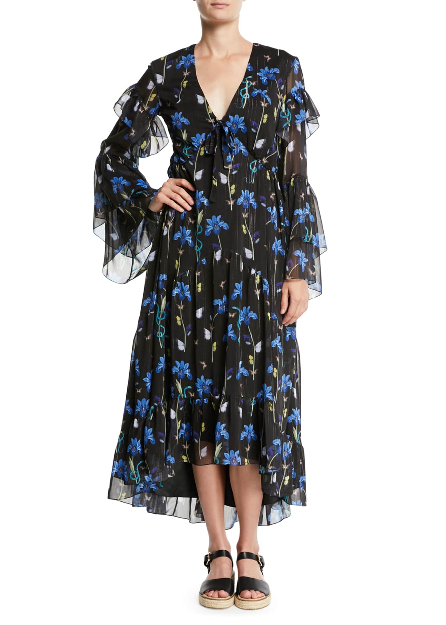 butterfly long dress