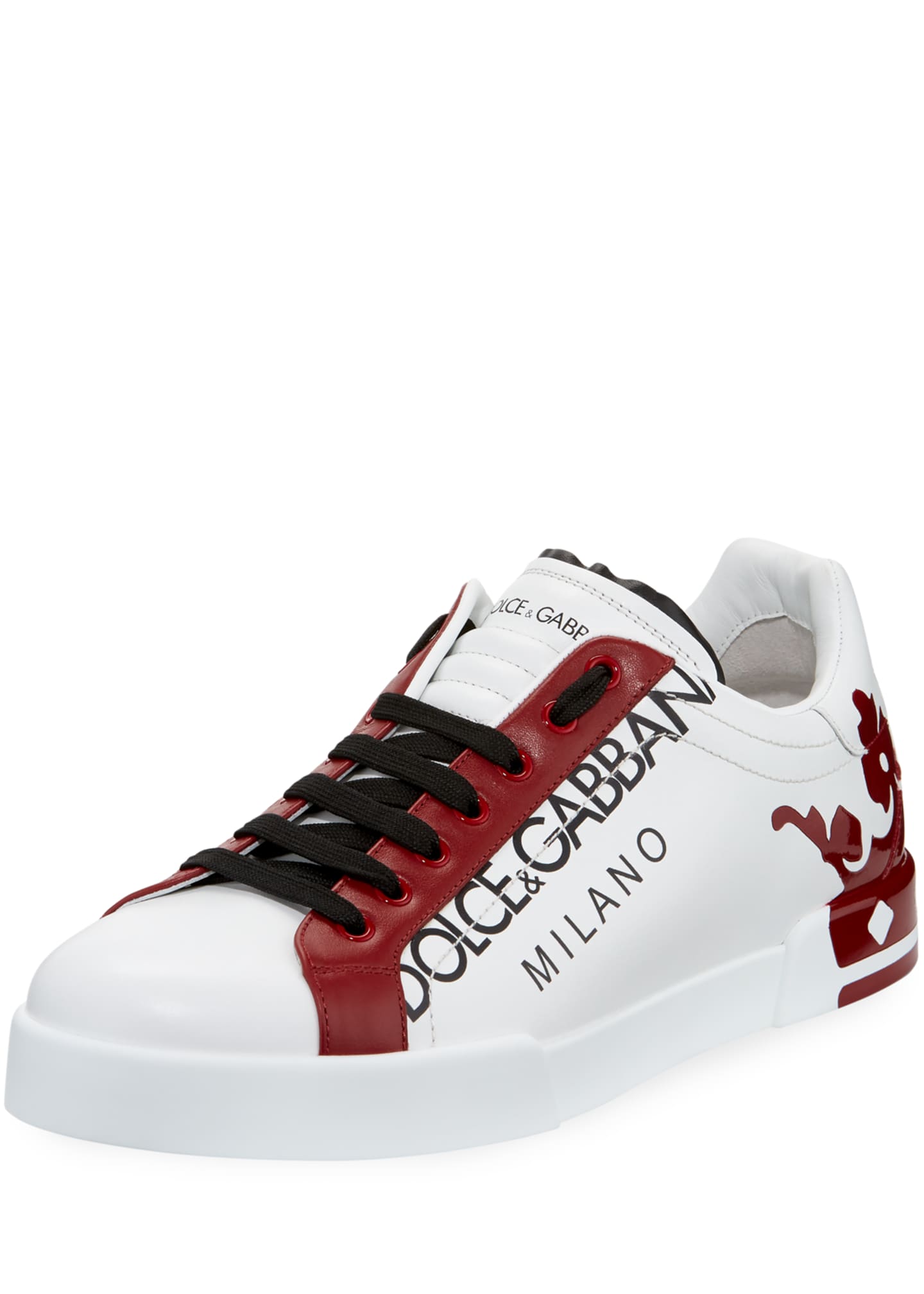 dolce and gabbana red and white sneakers