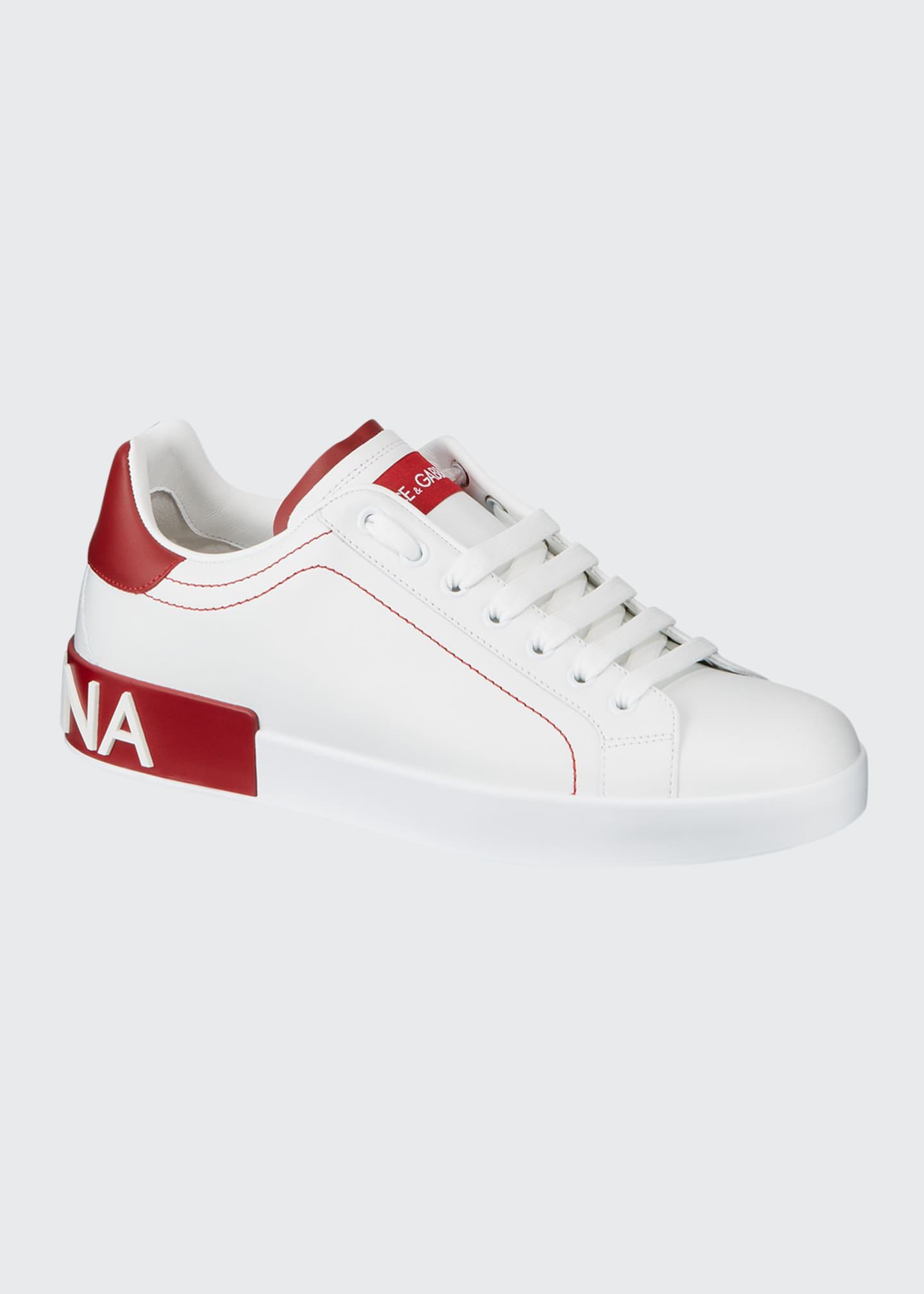 Dolce Gabbana Men S Portofino Two Tone Leather Sneakers Bergdorf Goodman