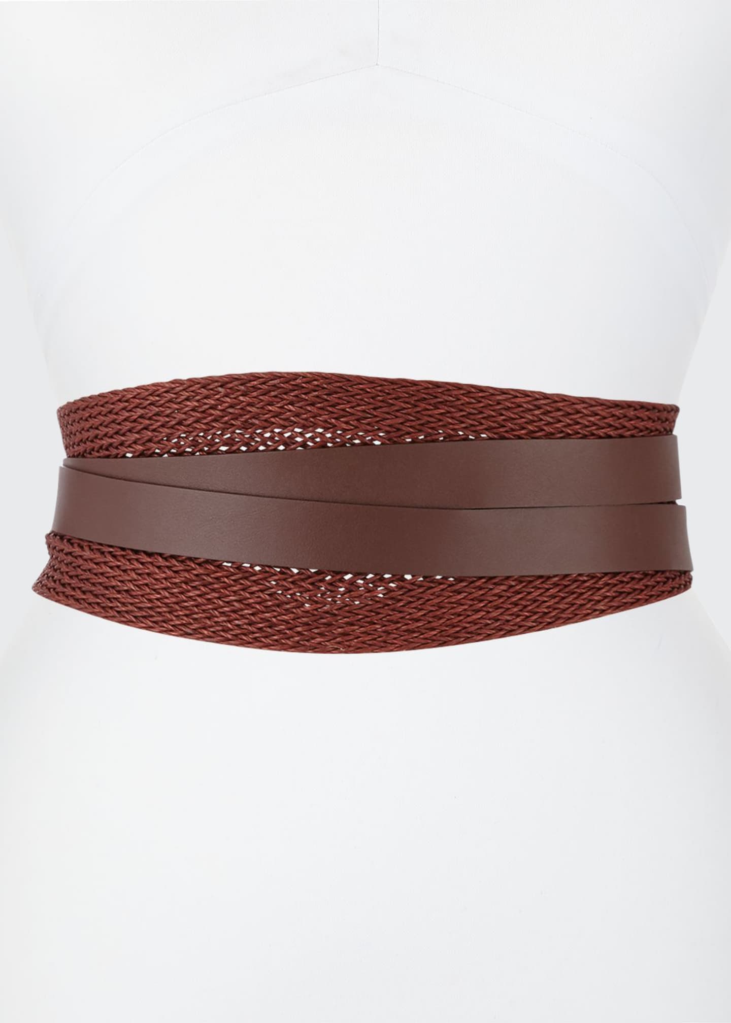 Lafayette 148 New York Woven Linen Leather Wrap Belt - Bergdorf Goodman