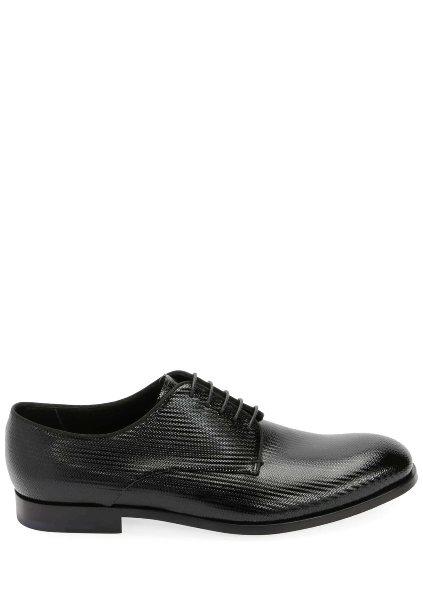 Giorgio Armani Men's Formal Patent Chevron Leather Lace-Up Shoe ...